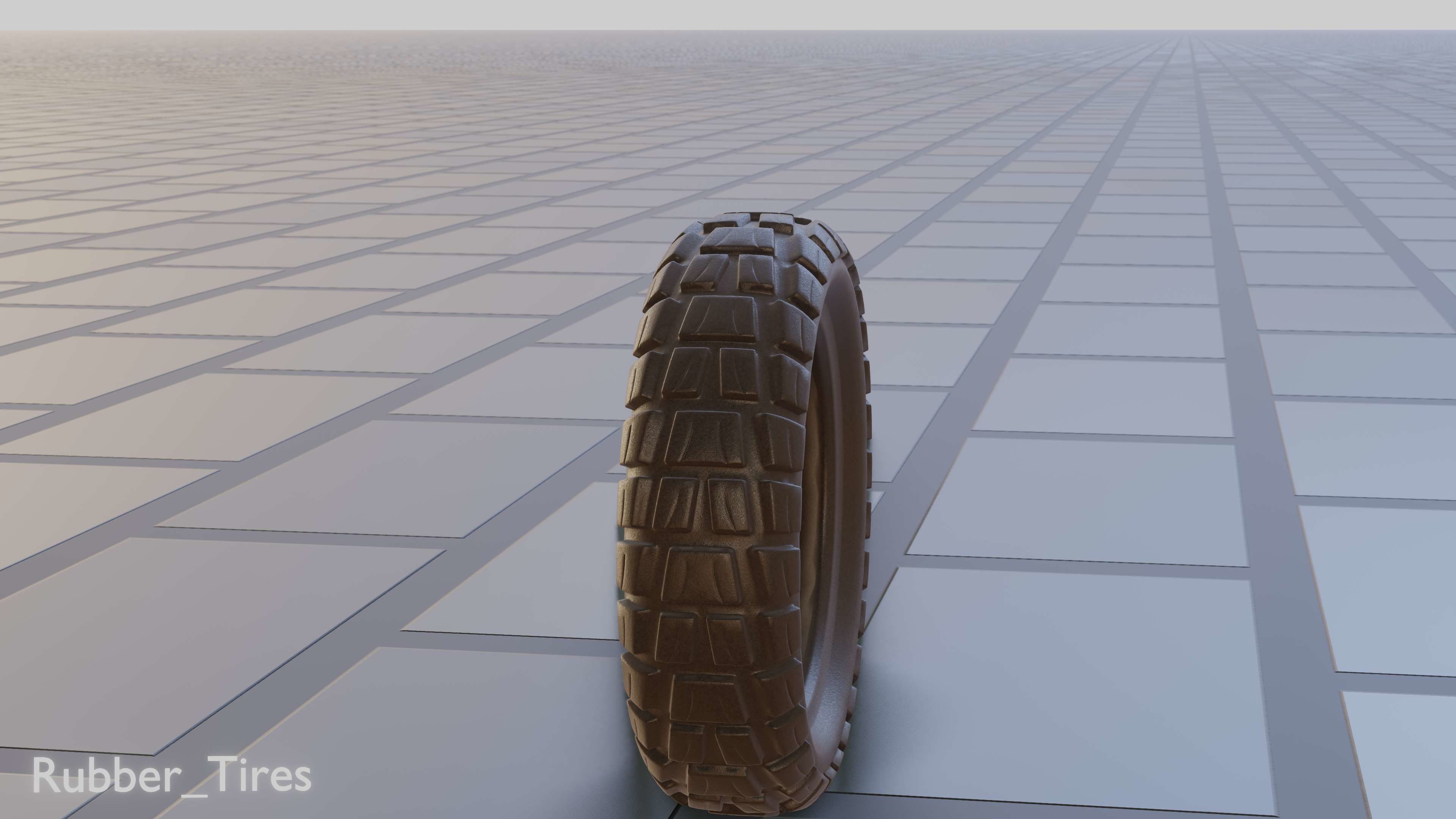 E-Scooter Rubber Tire with Procedural PBR Material Setup 3D model_9