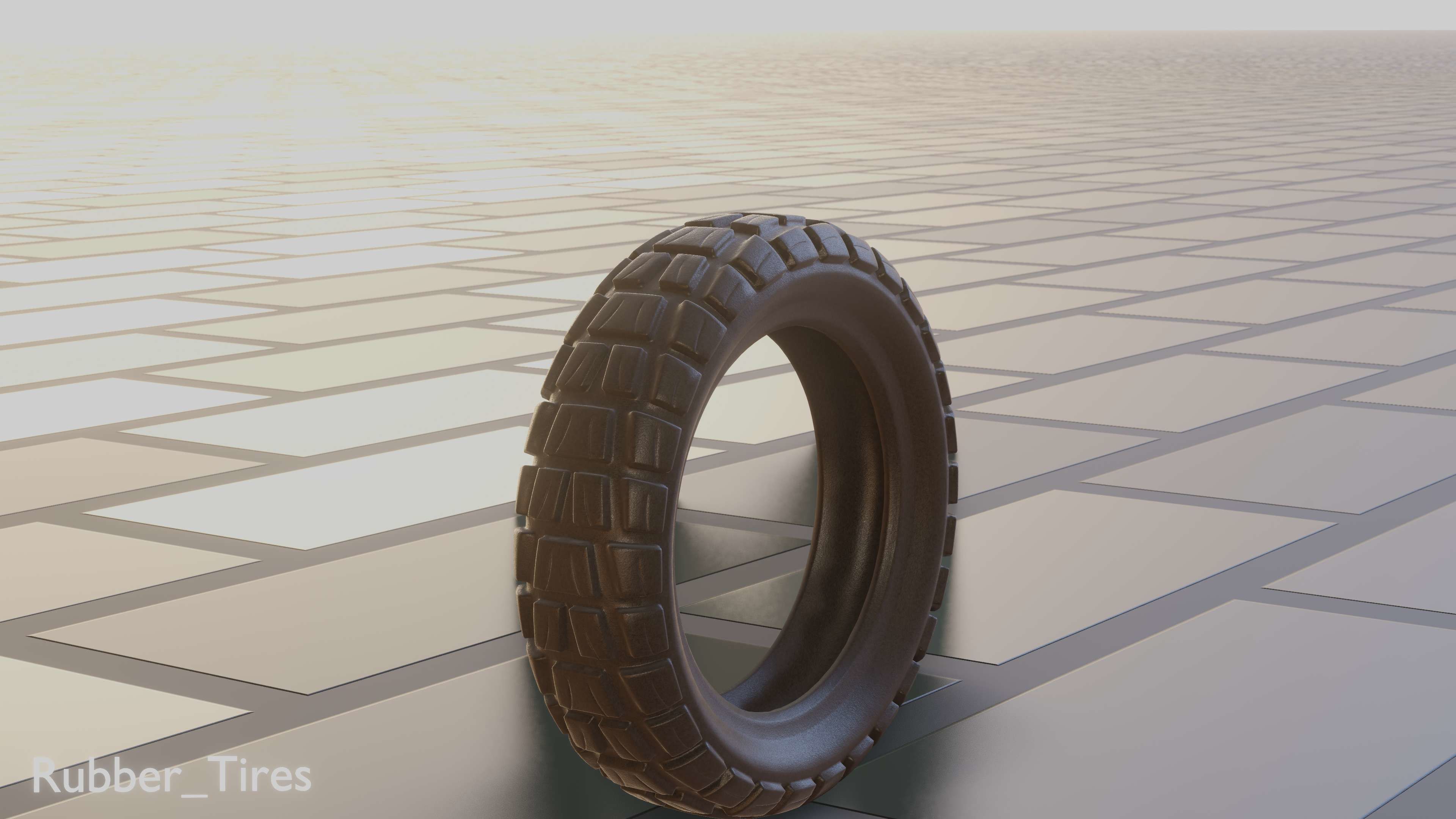 E-Scooter Rubber Tire with Procedural PBR Material Setup 3D model_13