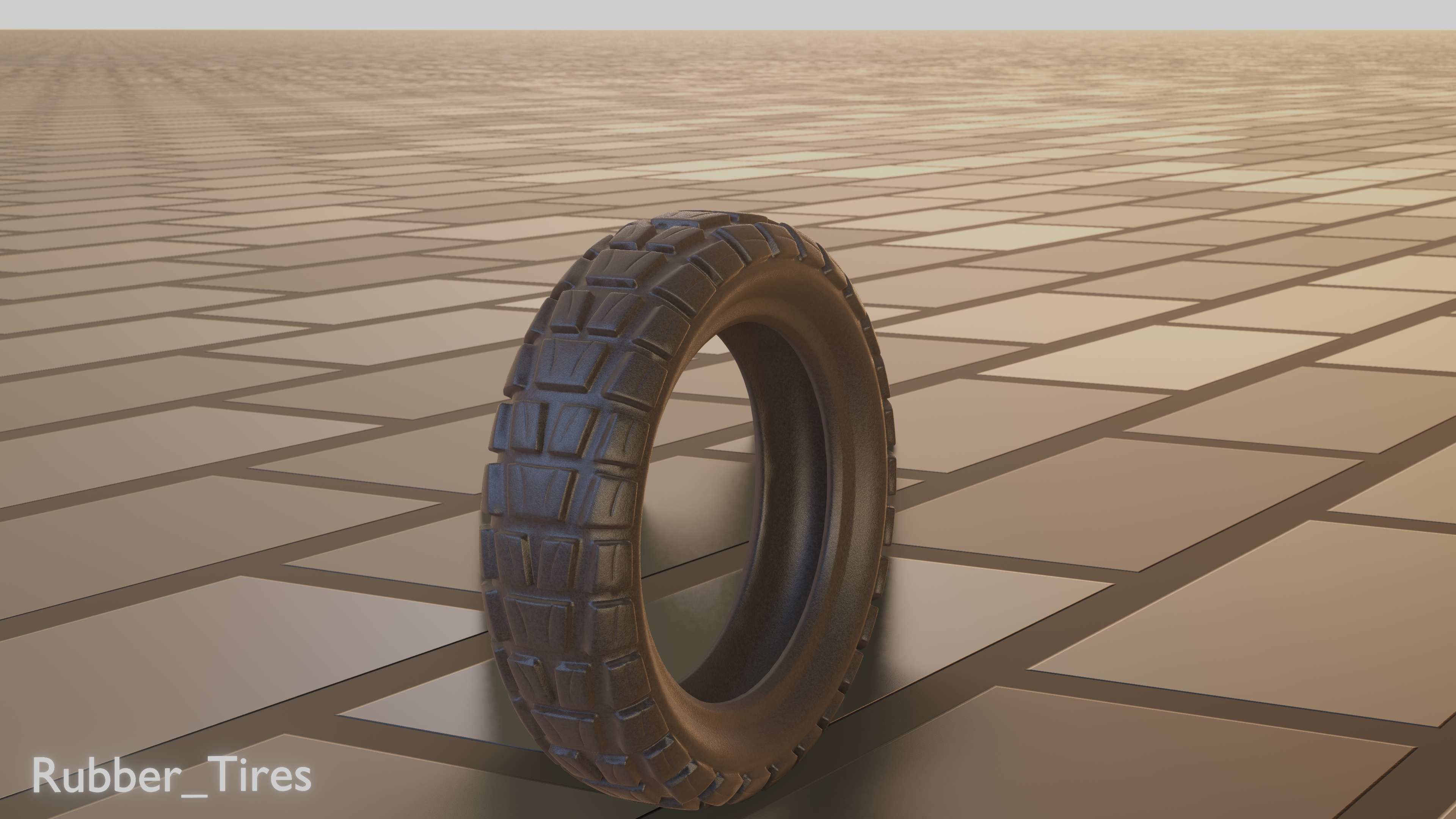 E-Scooter Rubber Tire with Procedural PBR Material Setup 3D model_66