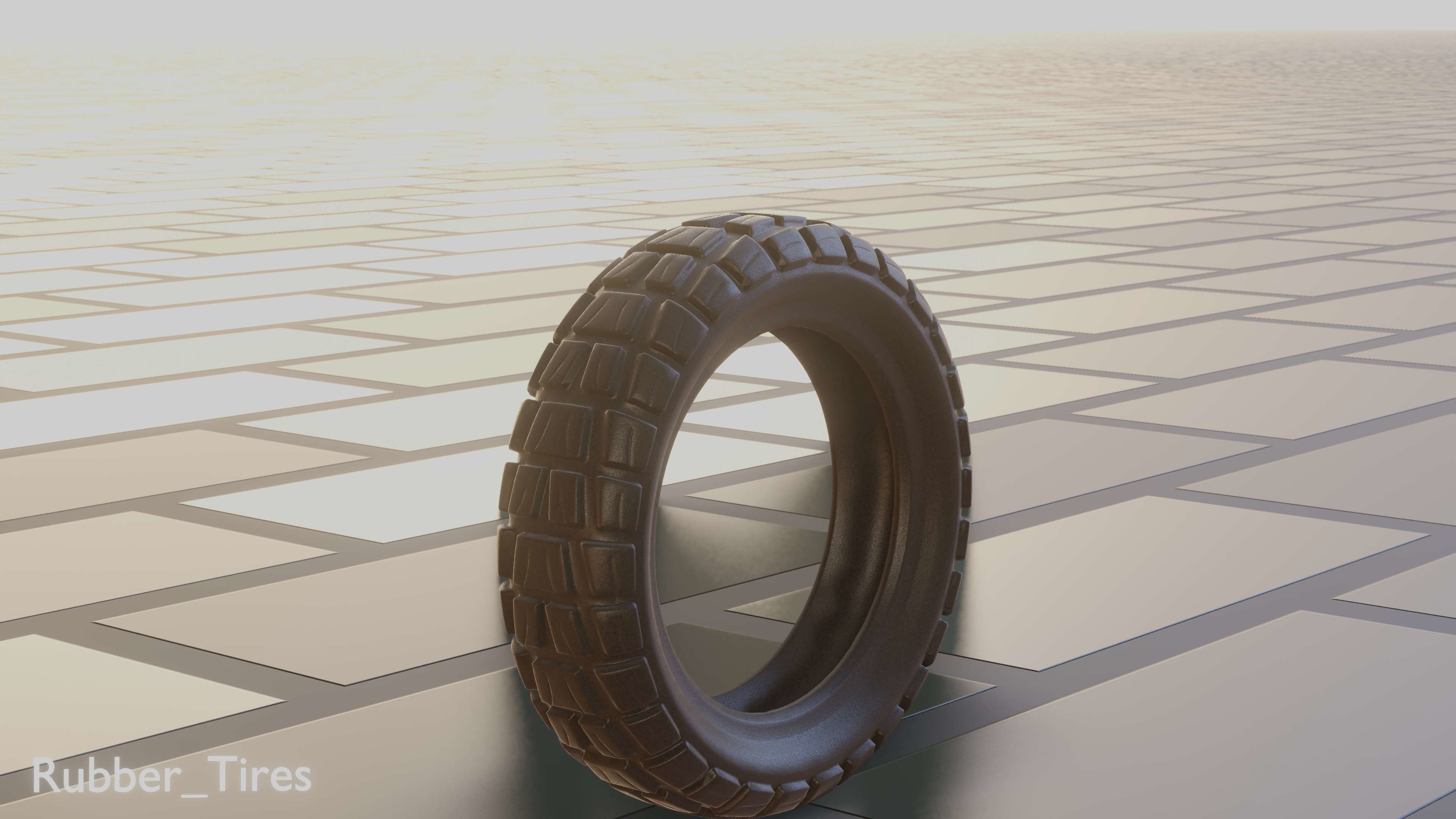 E-Scooter Rubber Tire with Procedural PBR Material Setup 3D model_17