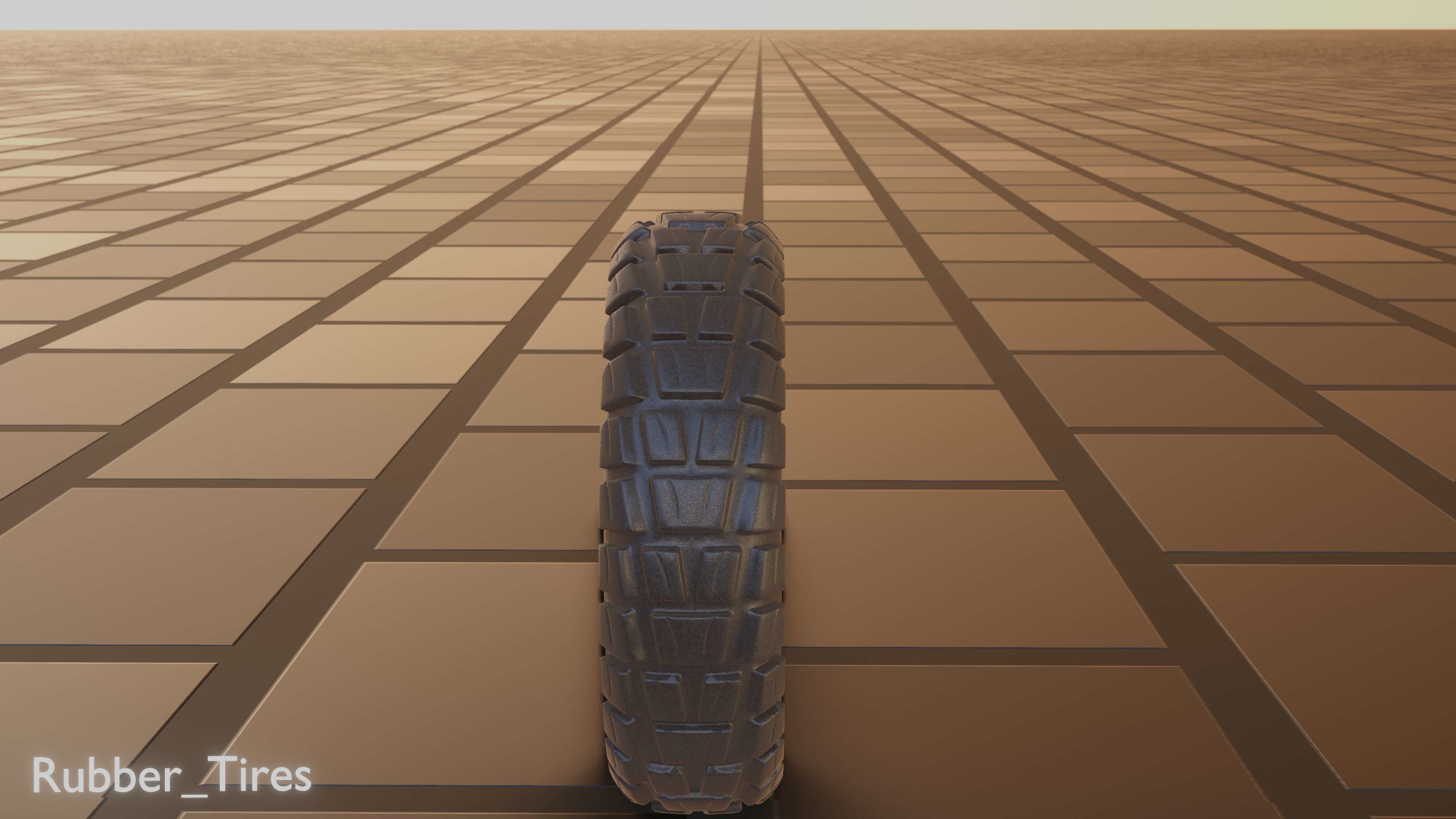 E-Scooter Rubber Tire with Procedural PBR Material Setup 3D model_40