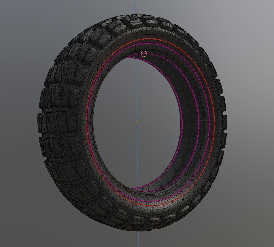 E-Scooter Rubber Tire with Procedural PBR Material Setup 3D model_3