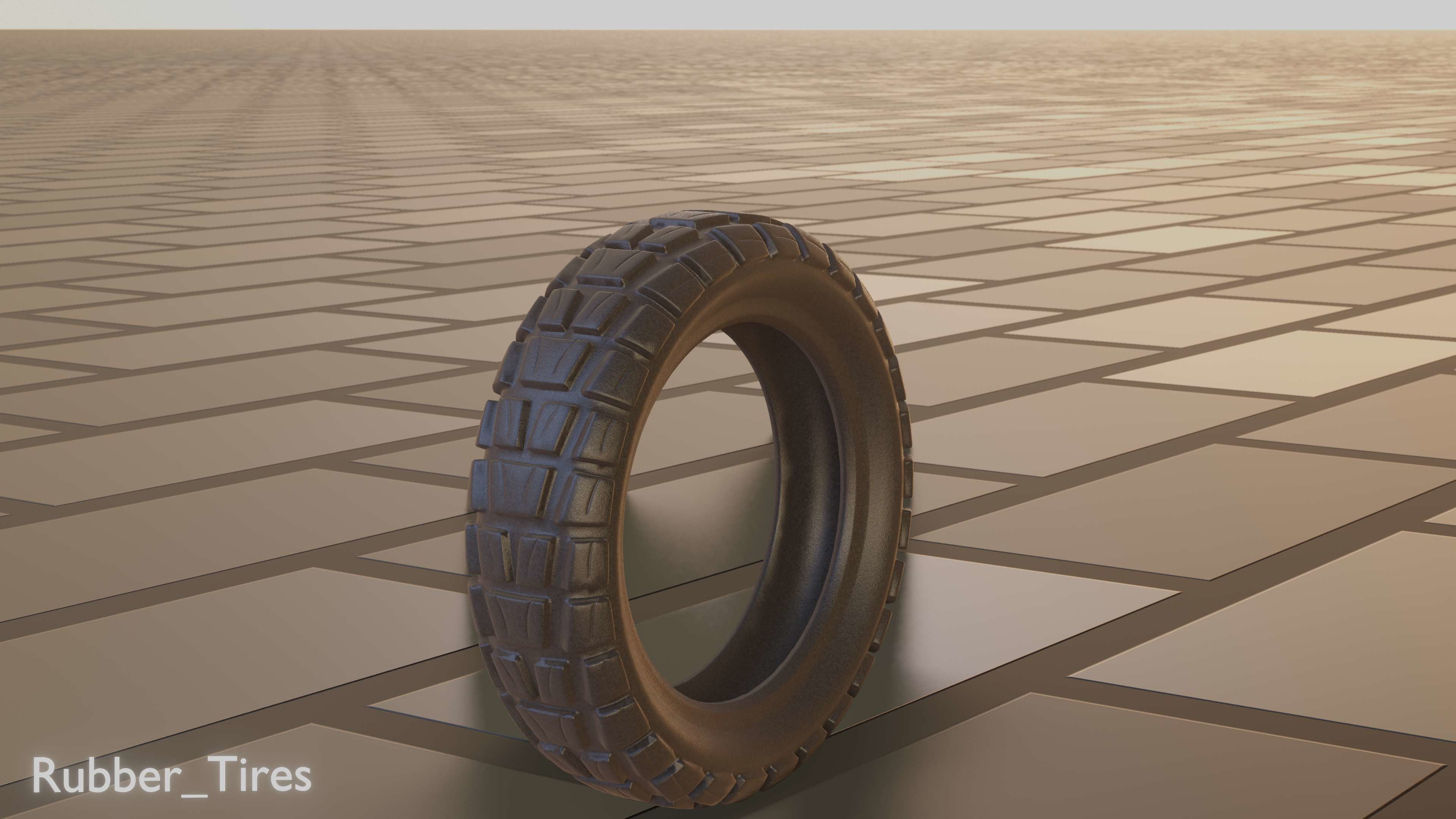 E-Scooter Rubber Tire with Procedural PBR Material Setup 3D model_75