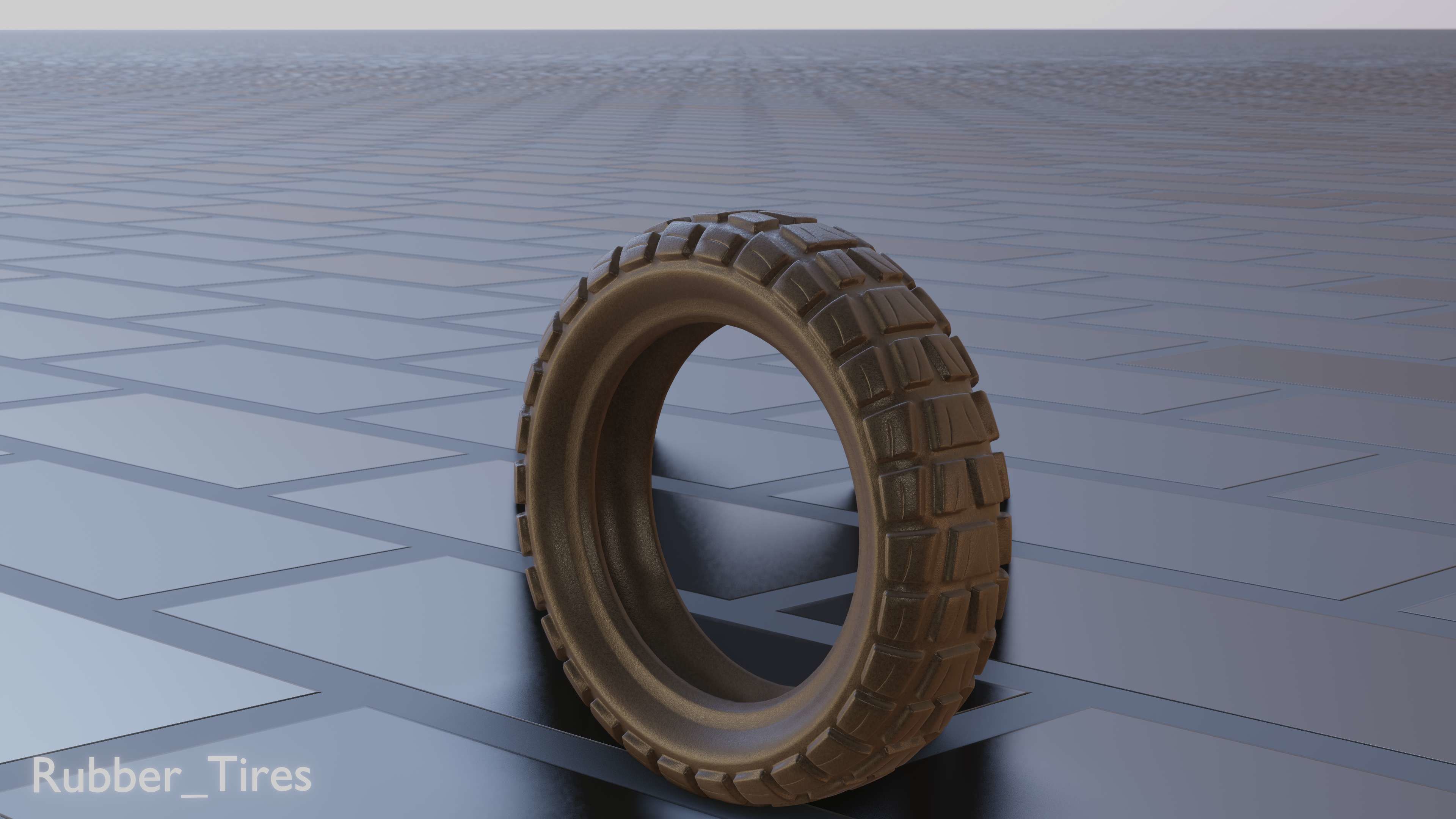 E-Scooter Rubber Tire with Procedural PBR Material Setup 3D model_54