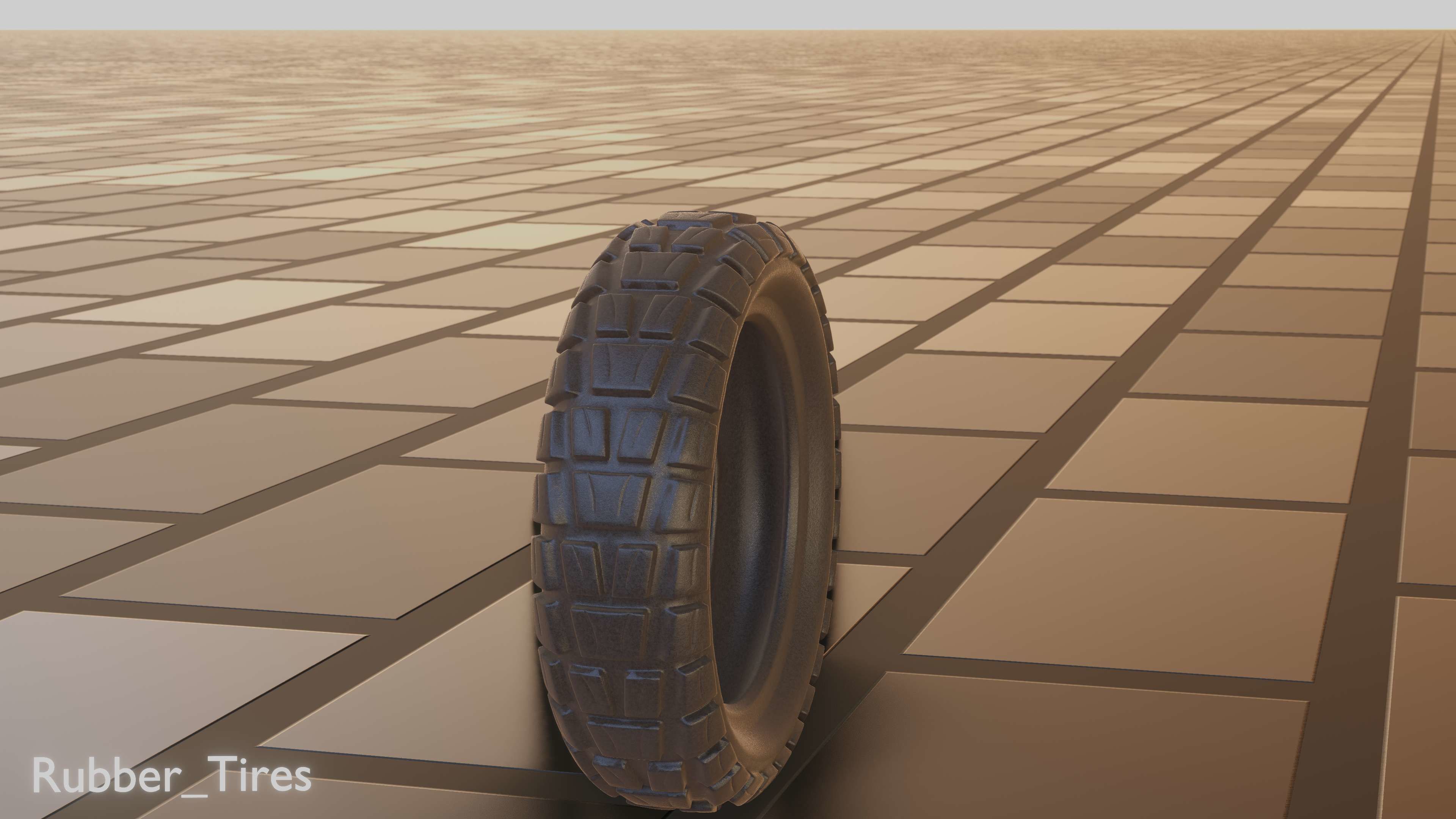 E-Scooter Rubber Tire with Procedural PBR Material Setup 3D model_70