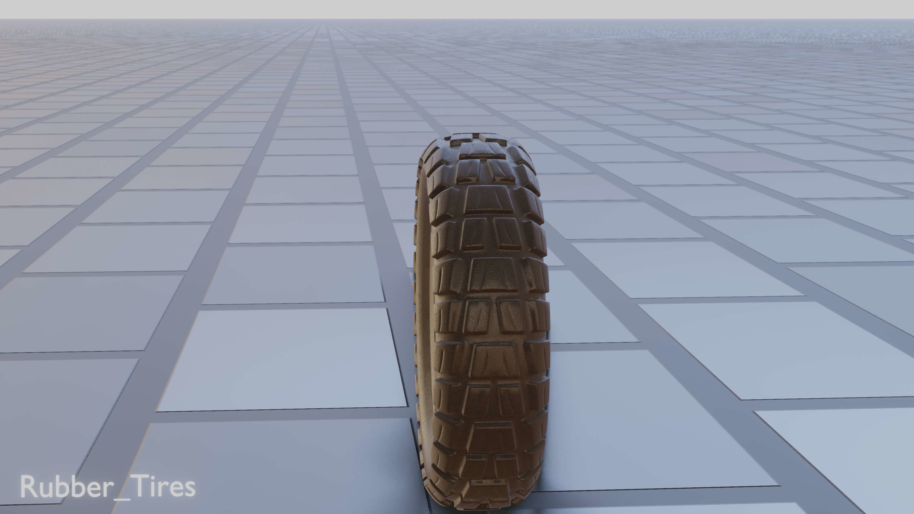 E-Scooter Rubber Tire with Procedural PBR Material Setup 3D model_6