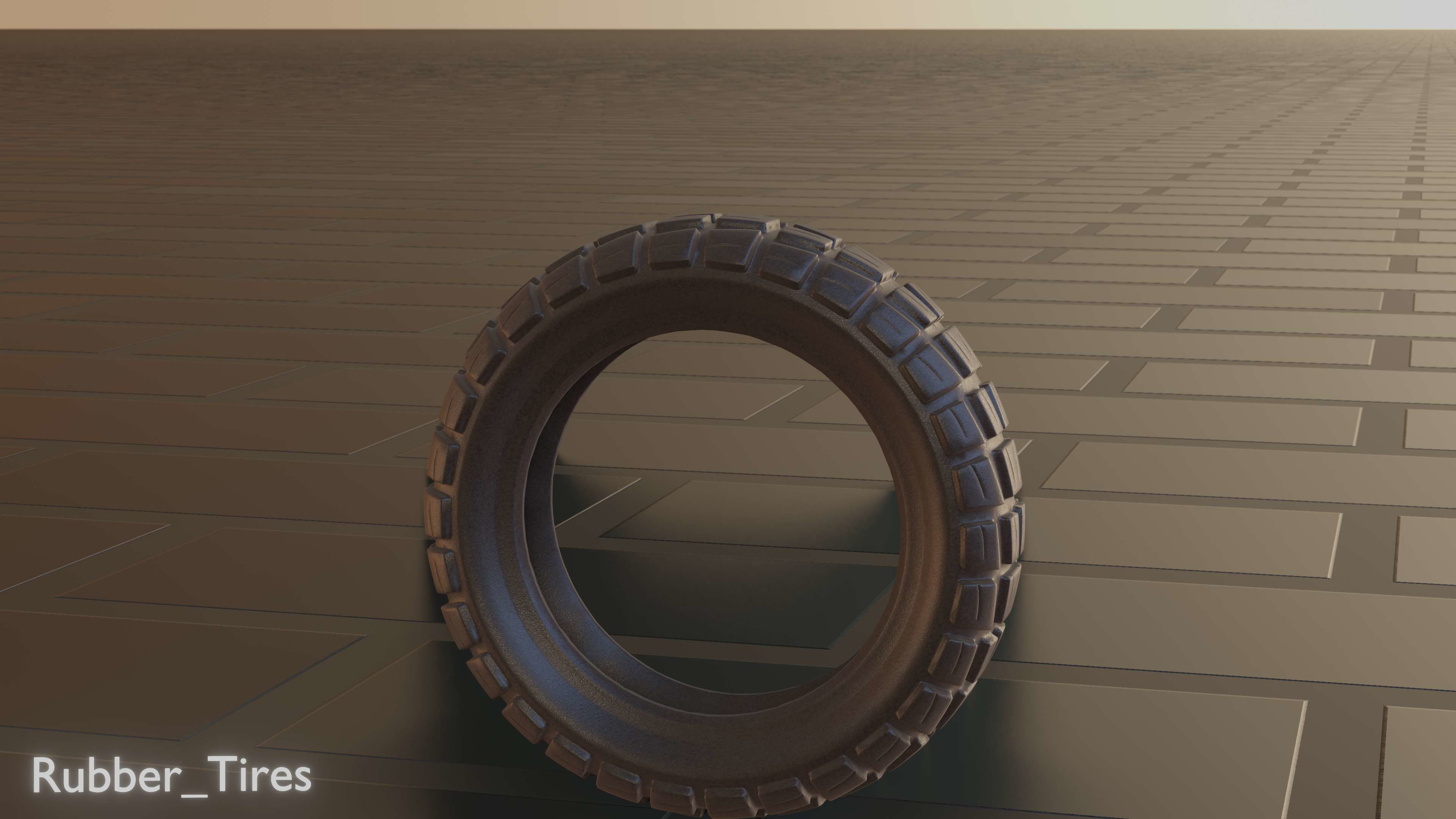 E-Scooter Rubber Tire with Procedural PBR Material Setup 3D model_20