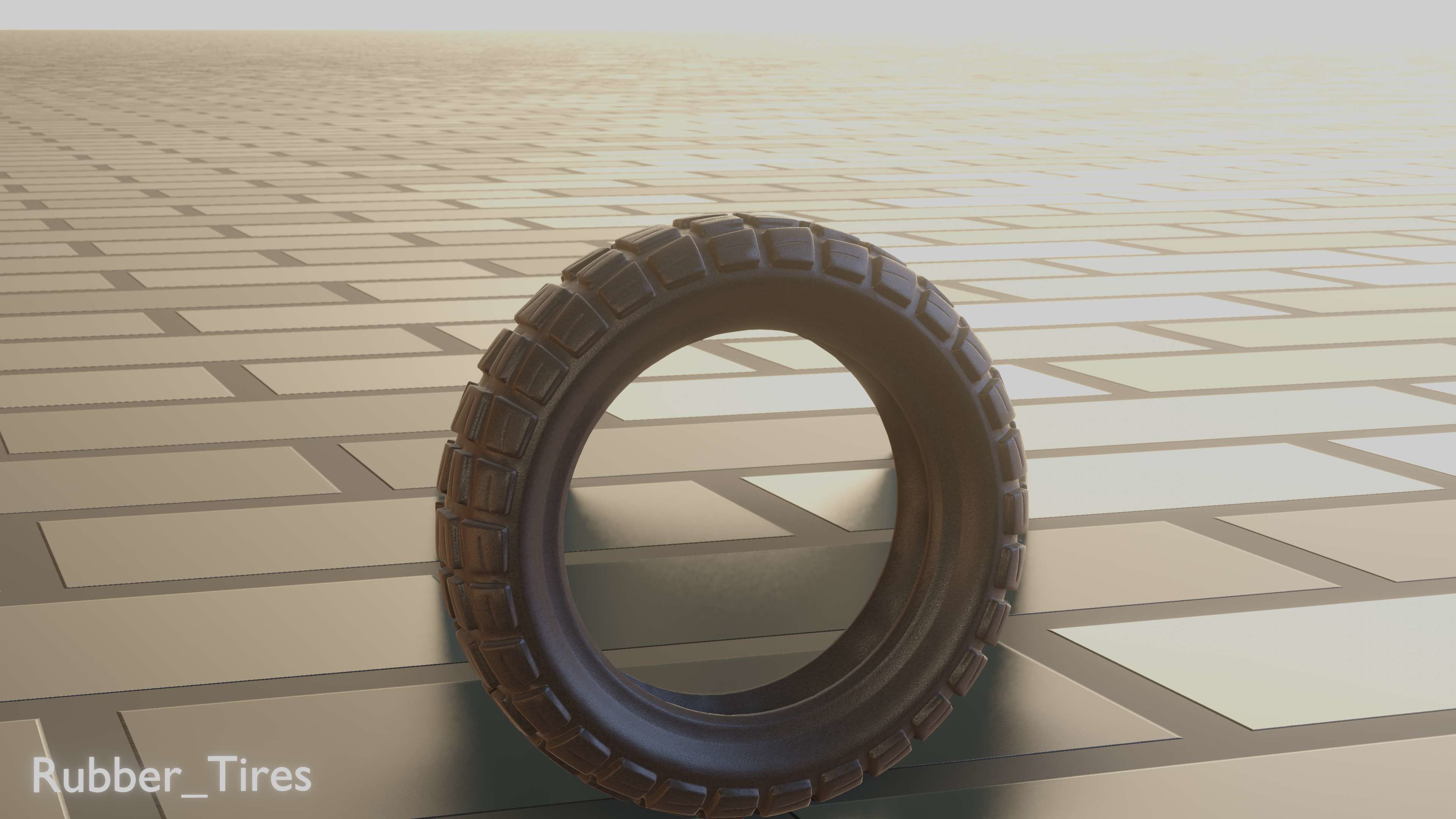 E-Scooter Rubber Tire with Procedural PBR Material Setup 3D model_77