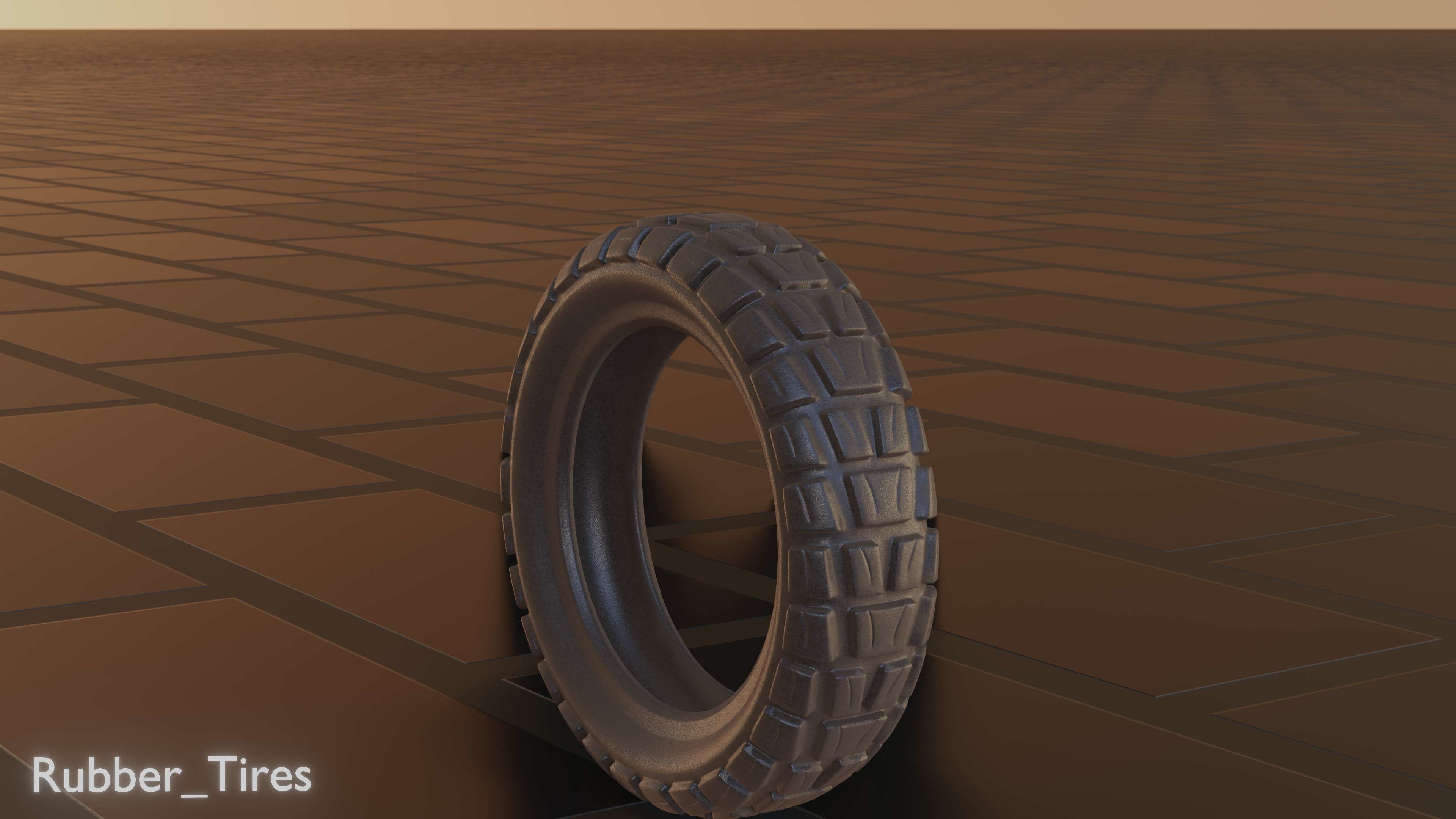 E-Scooter Rubber Tire with Procedural PBR Material Setup 3D model_34