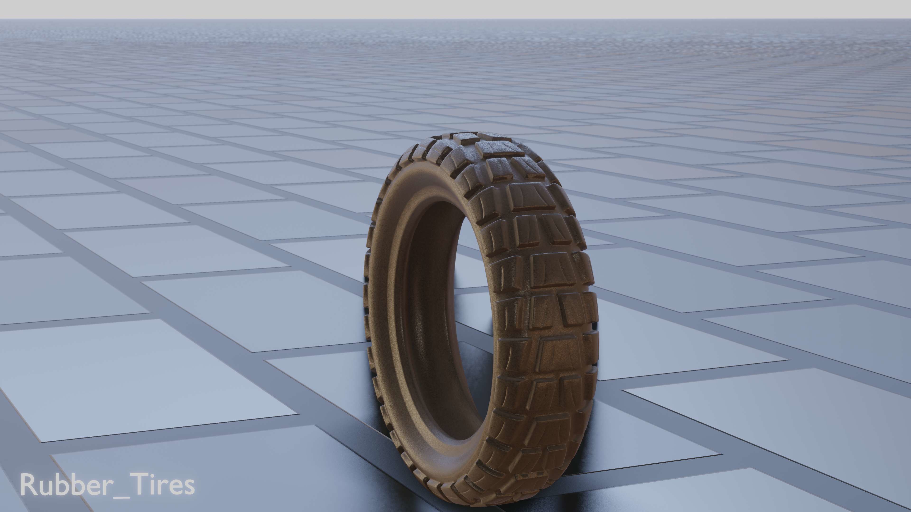 E-Scooter Rubber Tire with Procedural PBR Material Setup 3D model_60