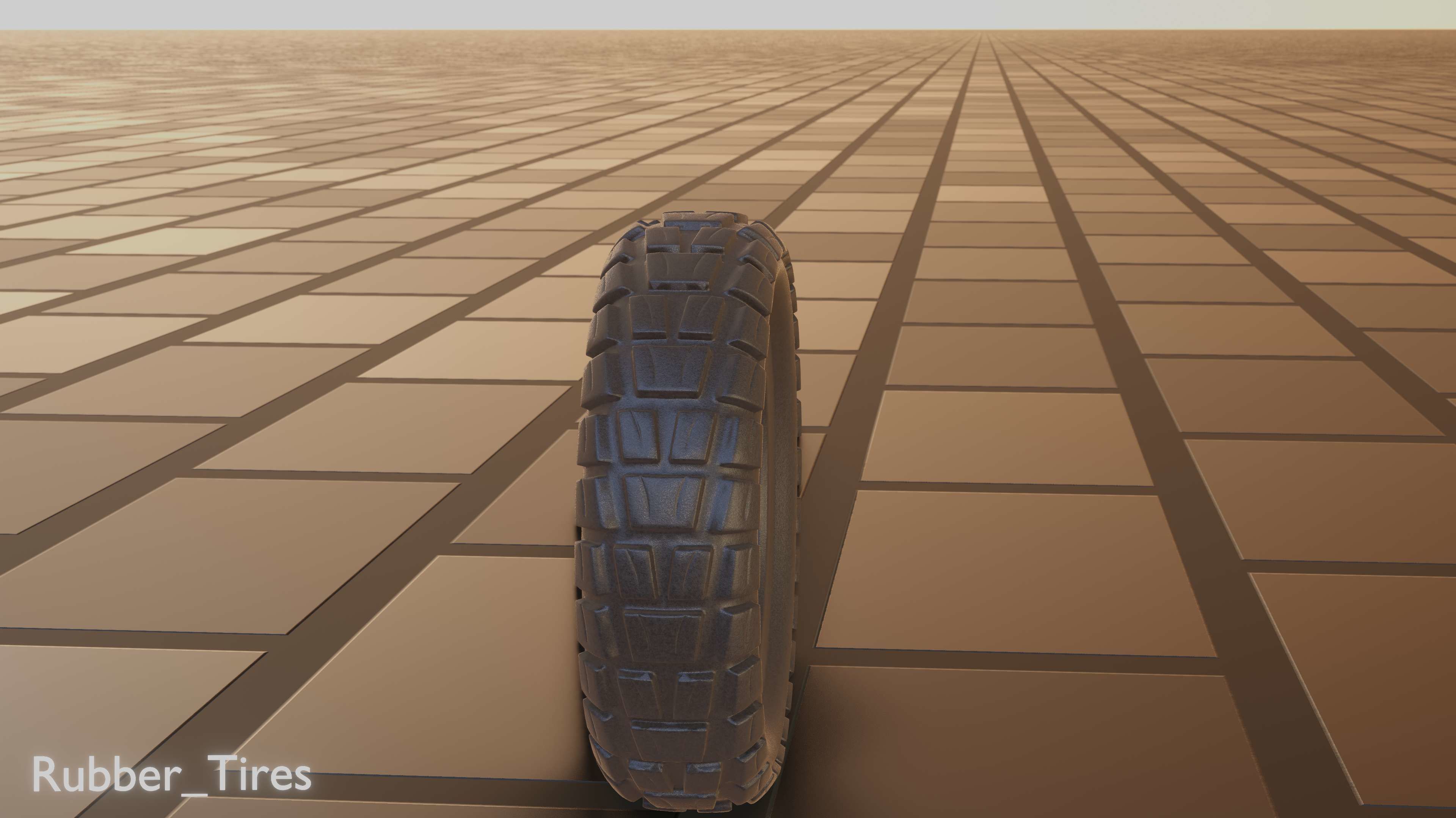 E-Scooter Rubber Tire with Procedural PBR Material Setup 3D model_38
