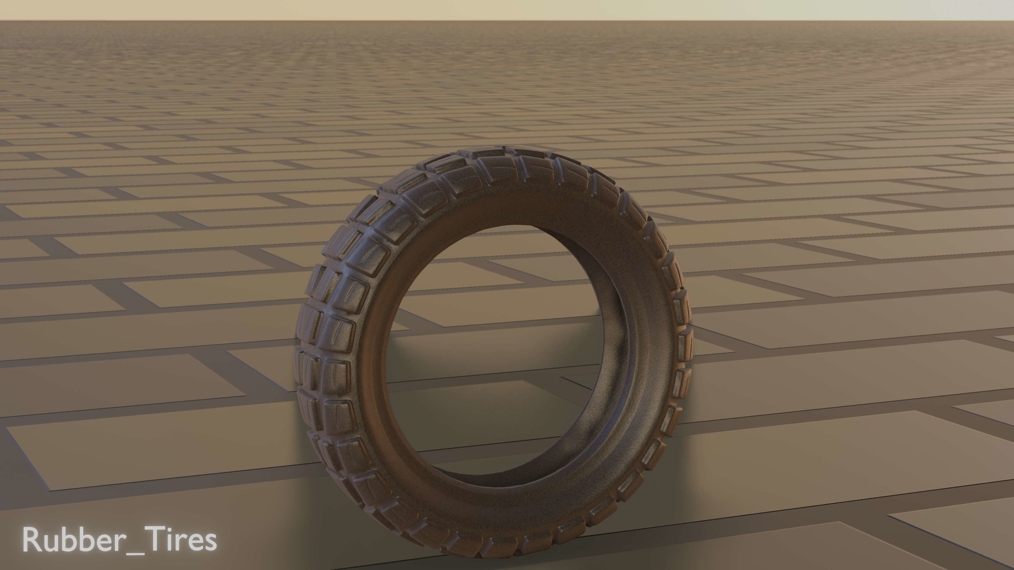 E-Scooter Rubber Tire with Procedural PBR Material Setup 3D model_39