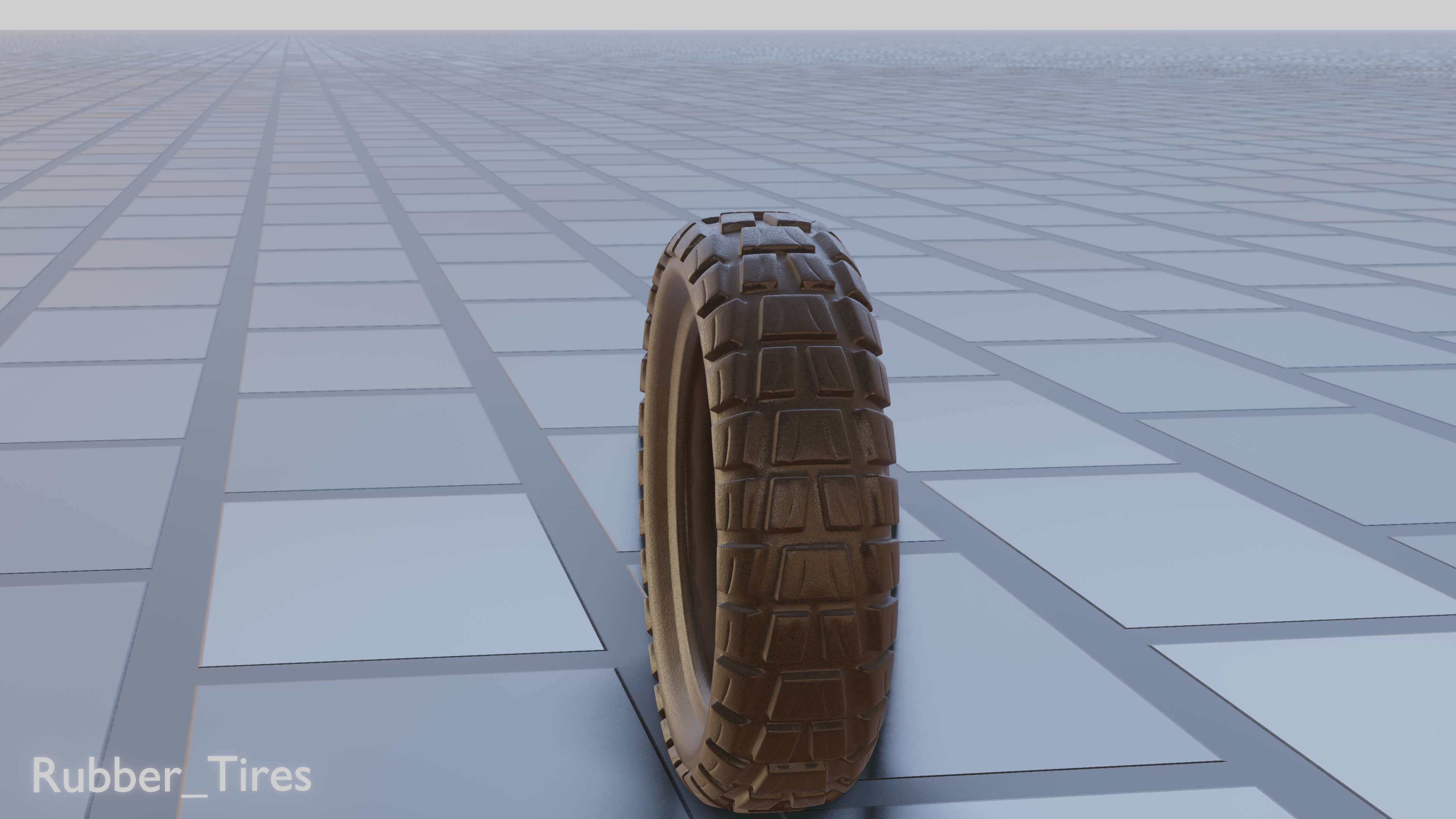 E-Scooter Rubber Tire with Procedural PBR Material Setup 3D model_11