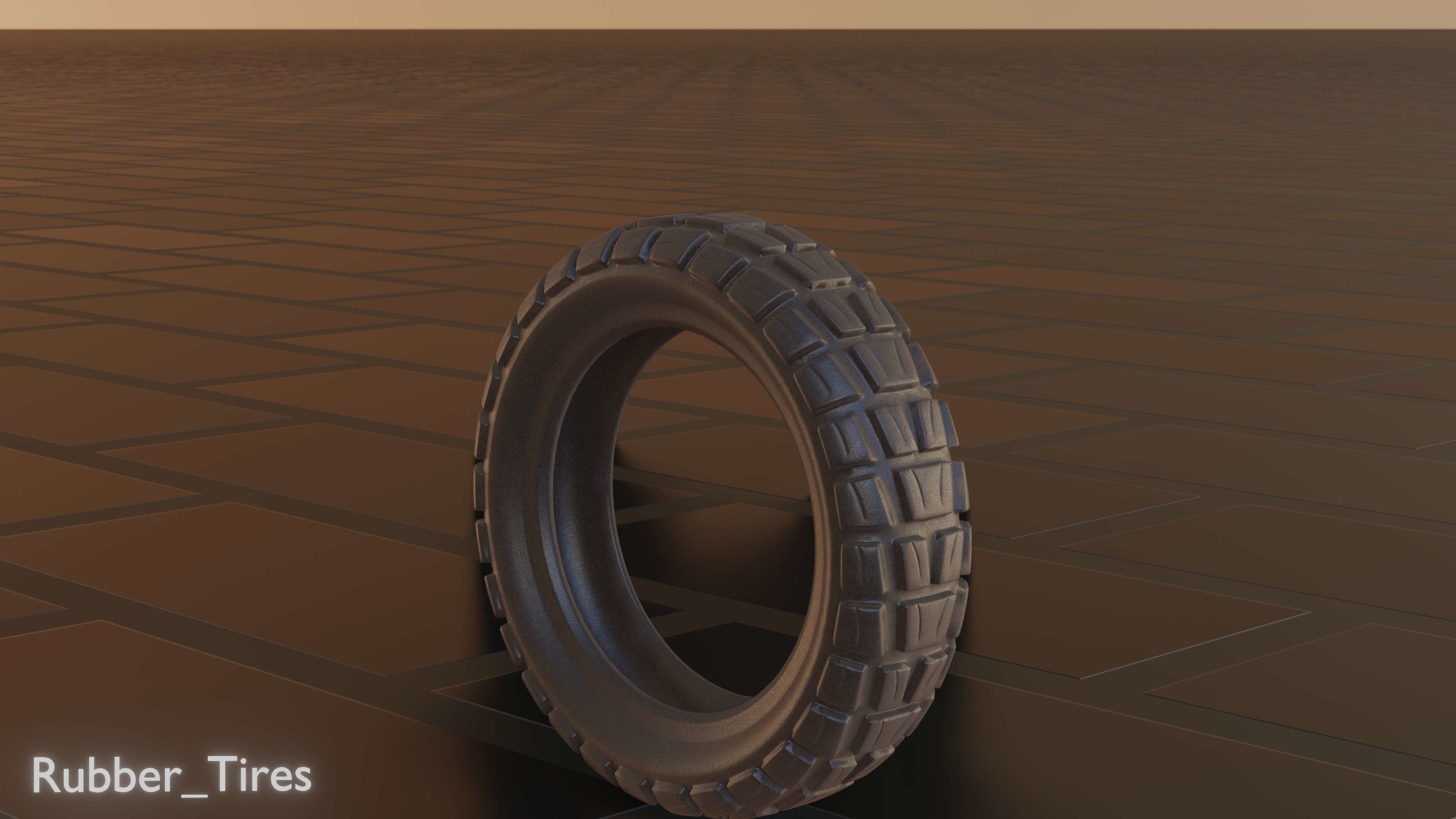 E-Scooter Rubber Tire with Procedural PBR Material Setup 3D model_25