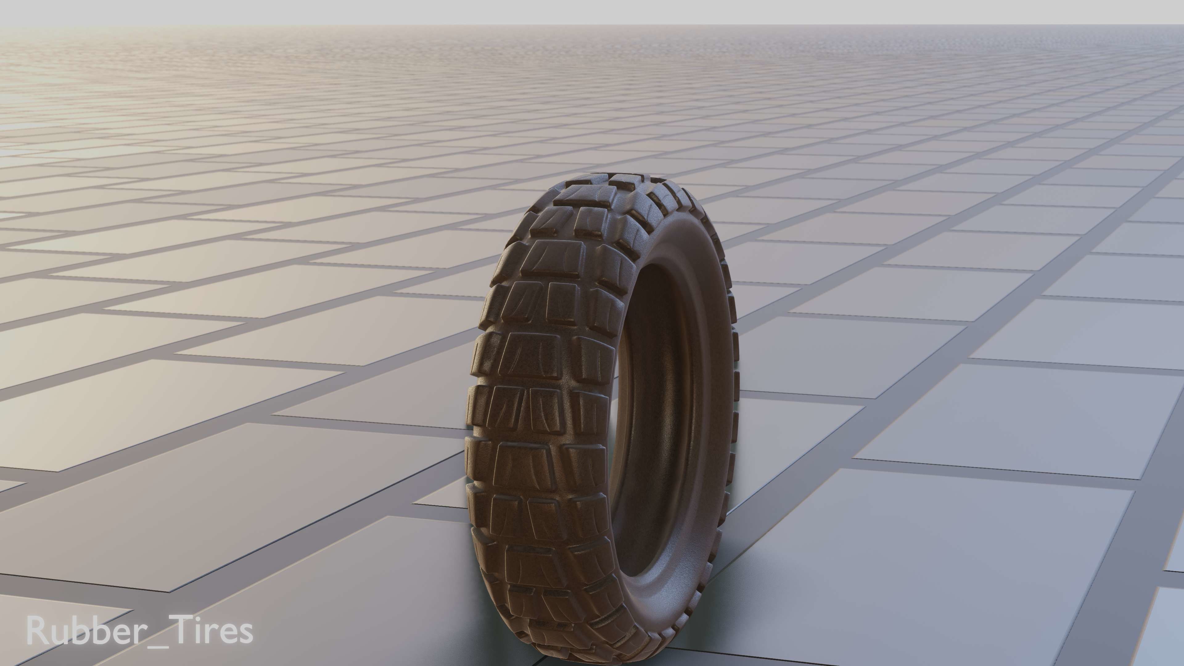 E-Scooter Rubber Tire with Procedural PBR Material Setup 3D model_12