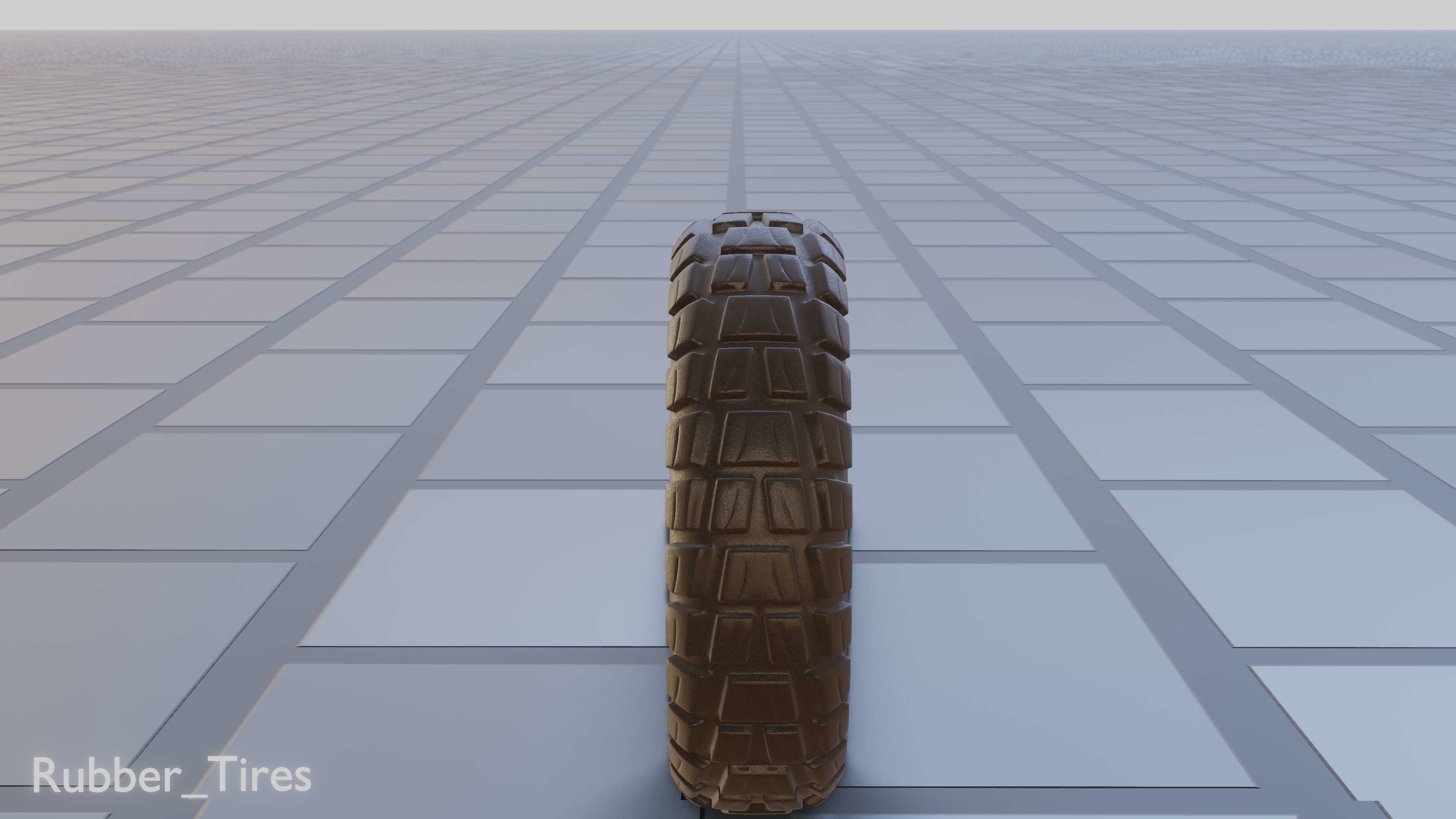 E-Scooter Rubber Tire with Procedural PBR Material Setup 3D model_5