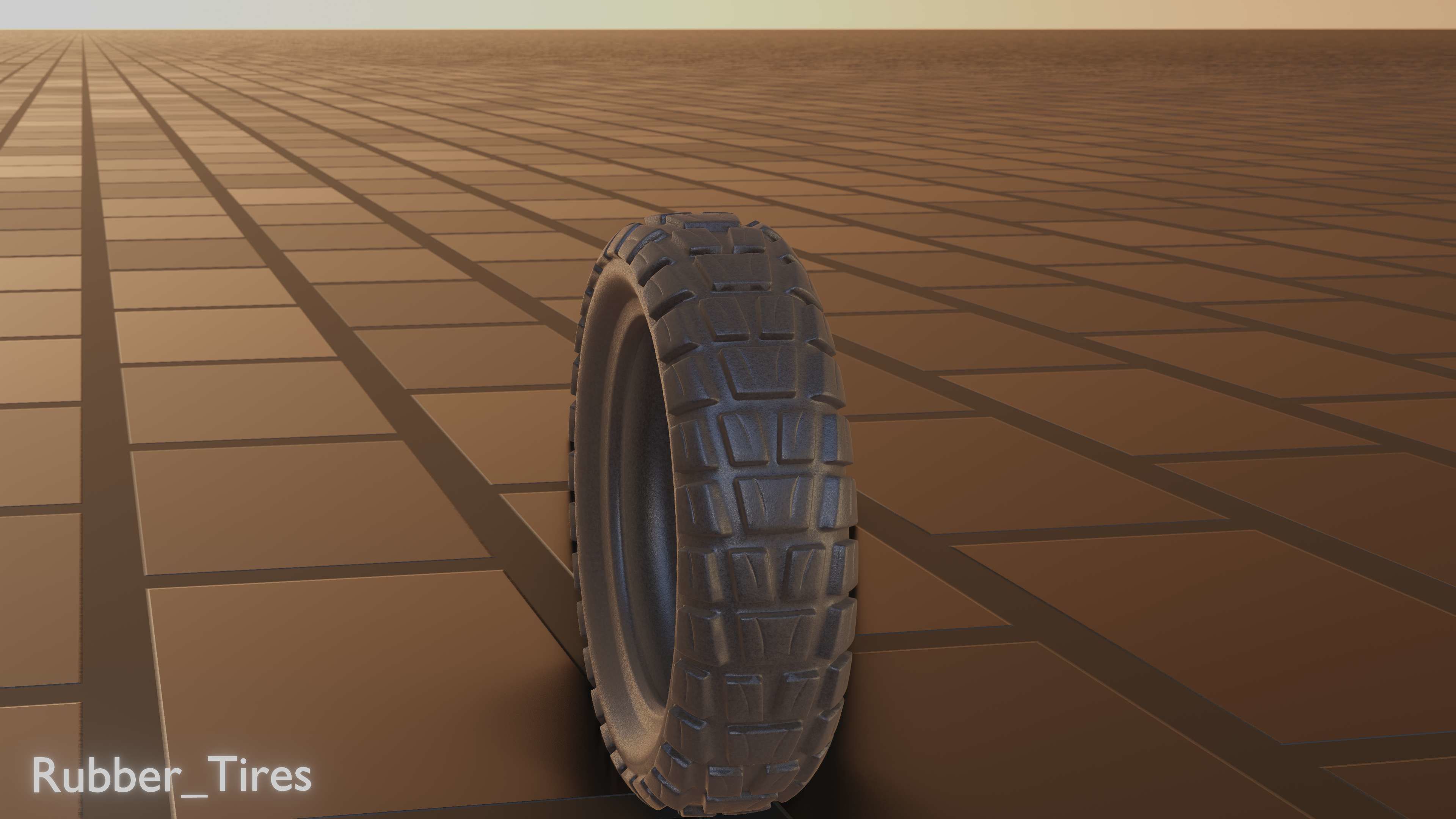 E-Scooter Rubber Tire with Procedural PBR Material Setup 3D model_32