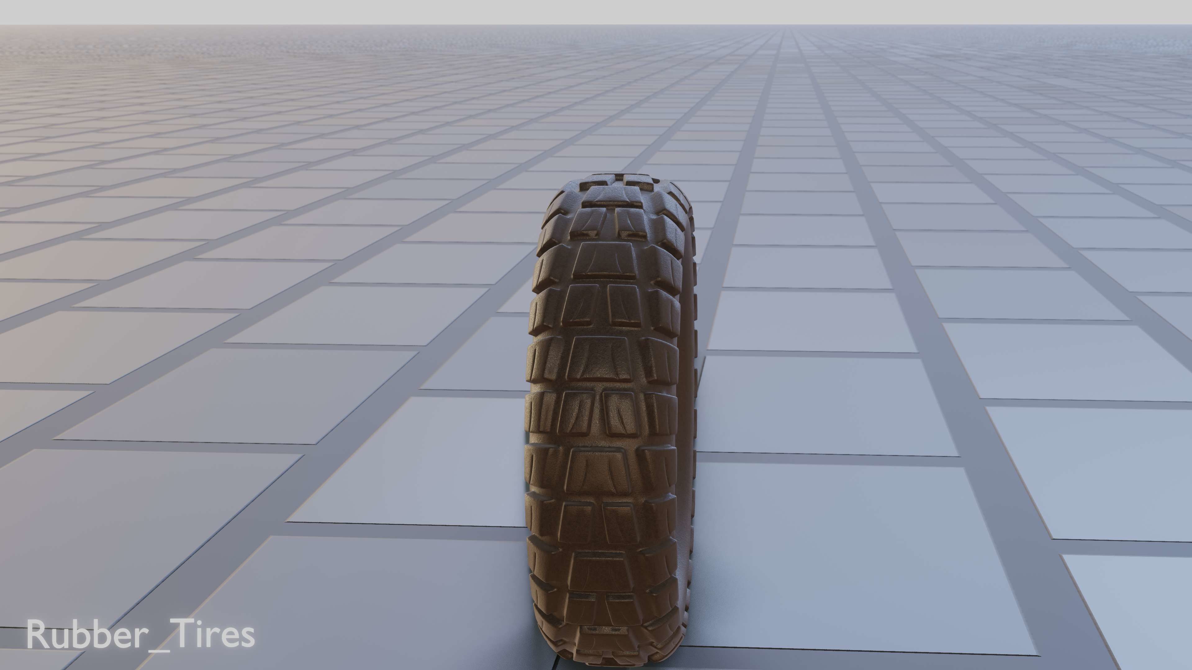E-Scooter Rubber Tire with Procedural PBR Material Setup 3D model_7