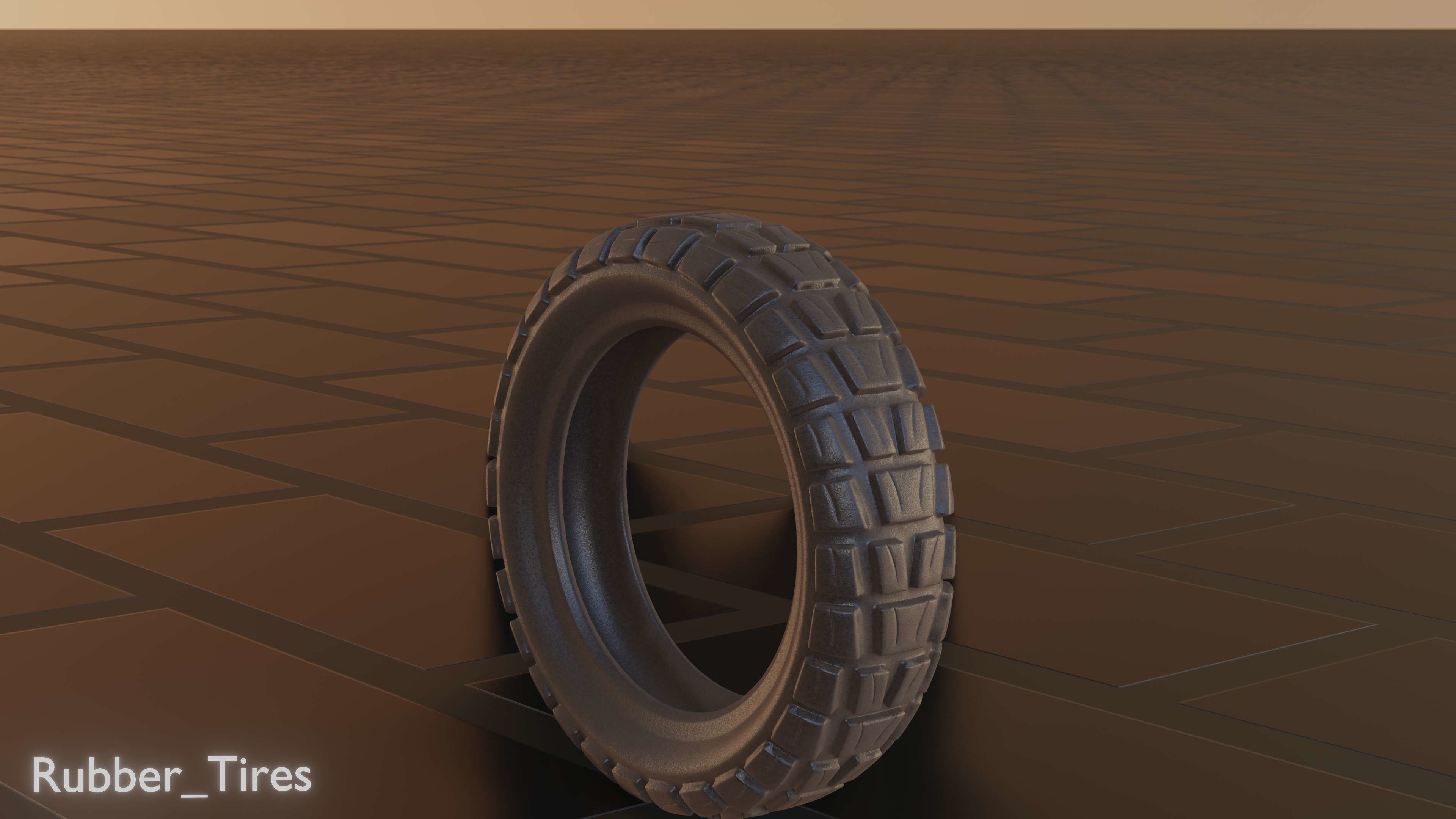 E-Scooter Rubber Tire with Procedural PBR Material Setup 3D model_41