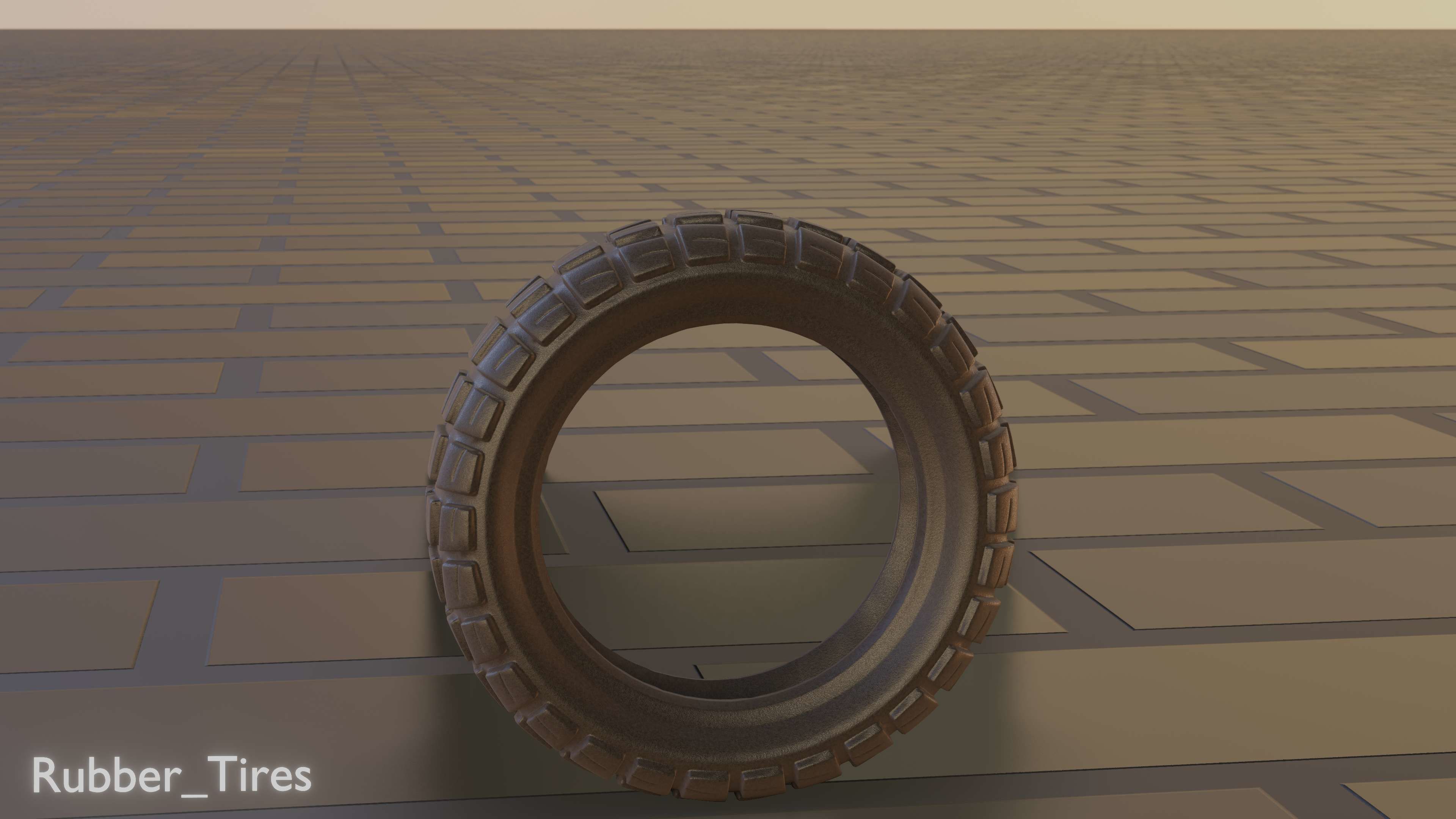 E-Scooter Rubber Tire with Procedural PBR Material Setup 3D model_36