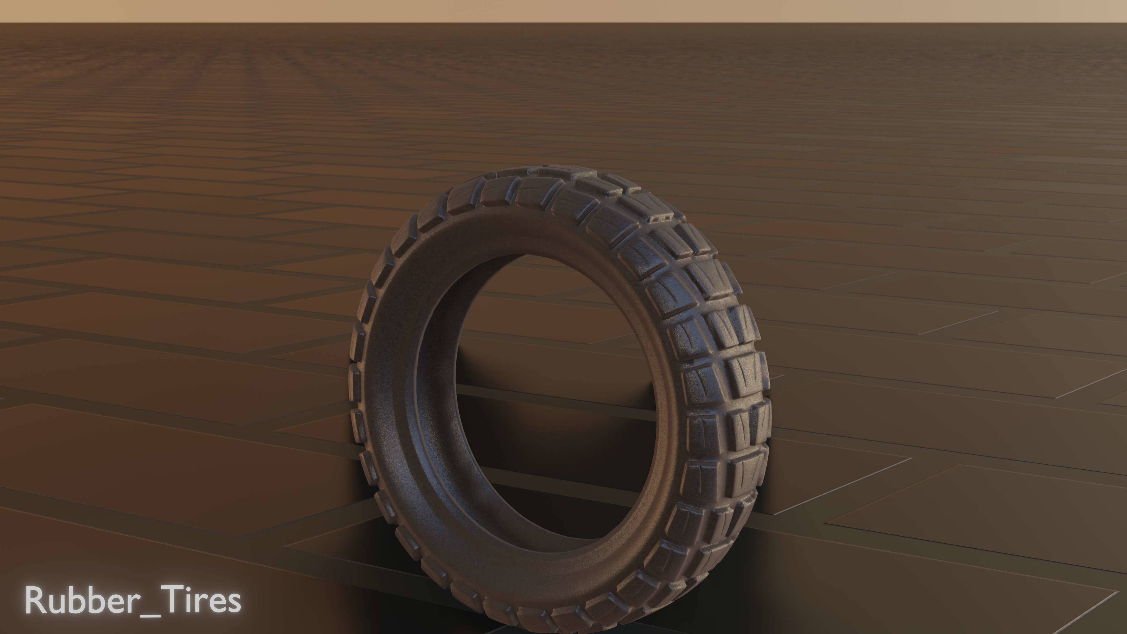 E-Scooter Rubber Tire with Procedural PBR Material Setup 3D model_30