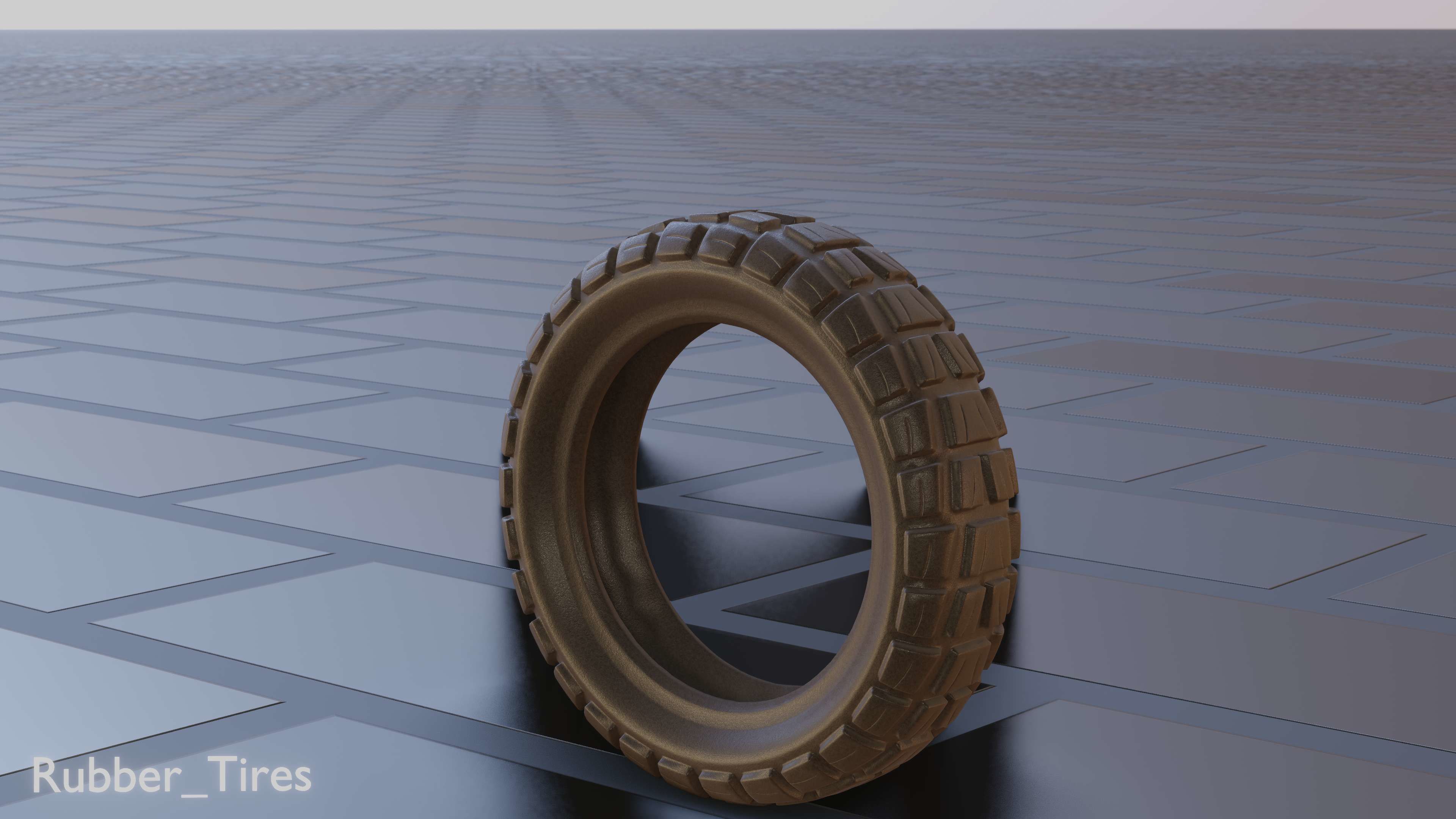 E-Scooter Rubber Tire with Procedural PBR Material Setup 3D model_55