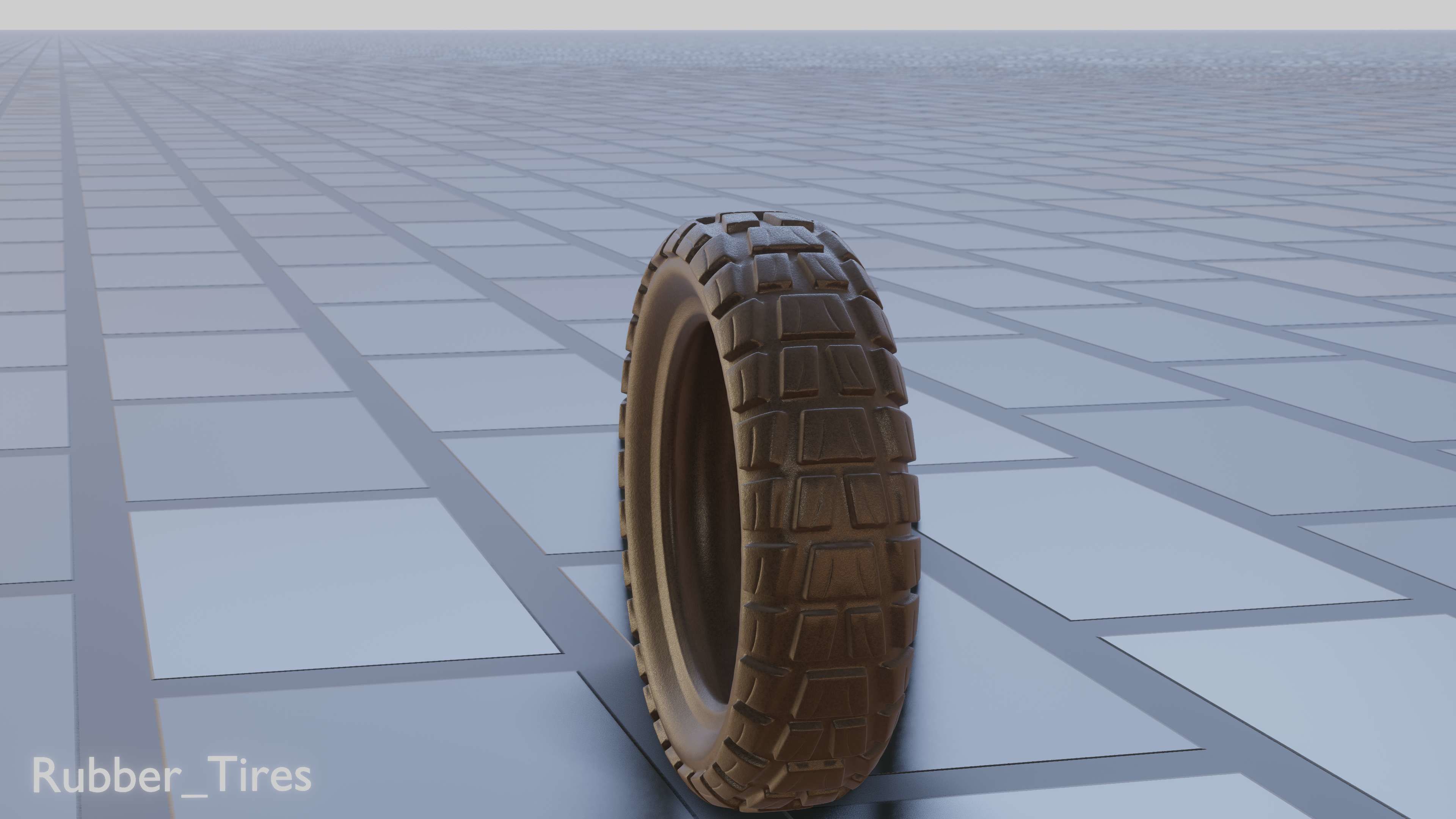 E-Scooter Rubber Tire with Procedural PBR Material Setup 3D model_56