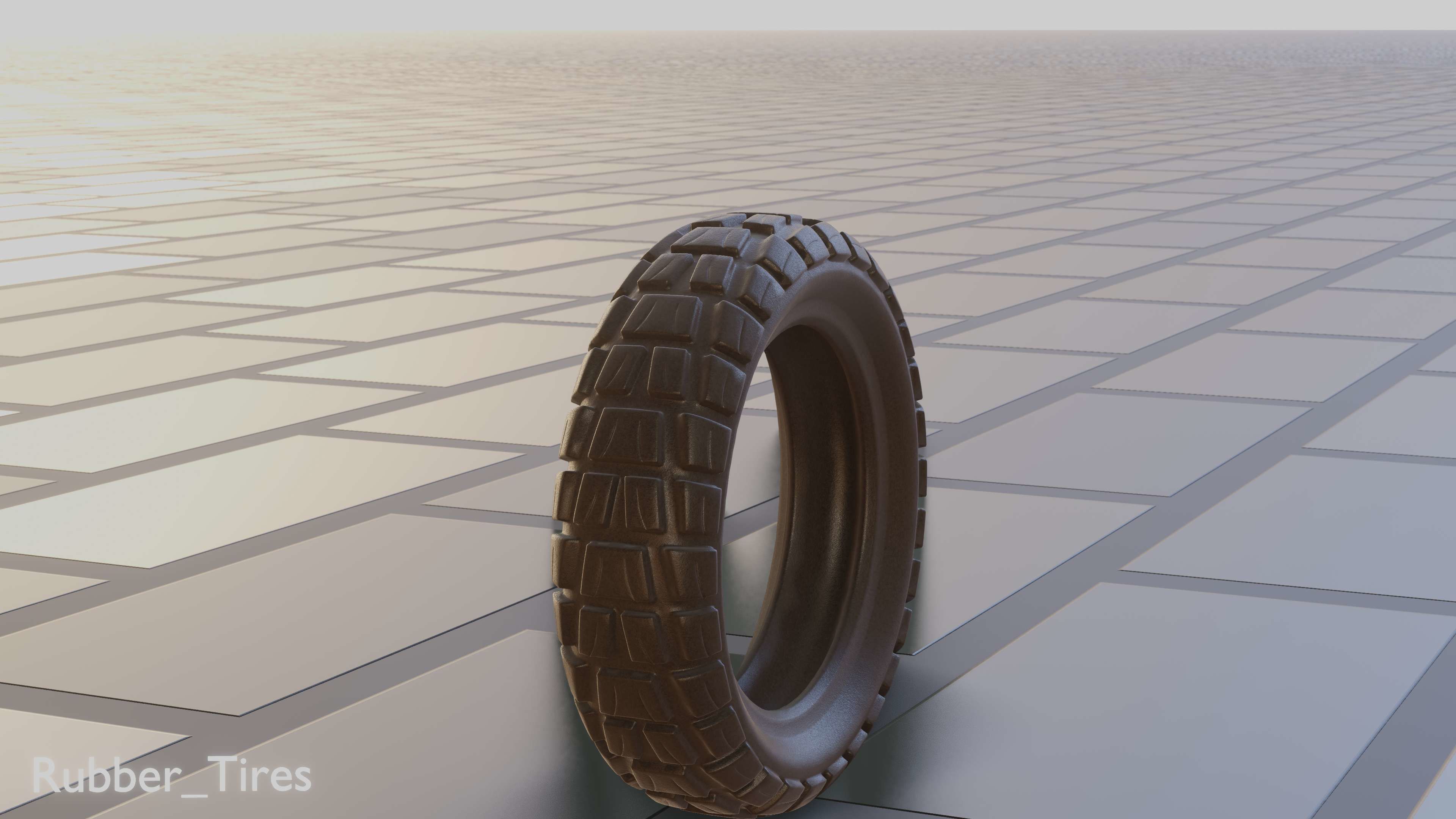 E-Scooter Rubber Tire with Procedural PBR Material Setup 3D model_15