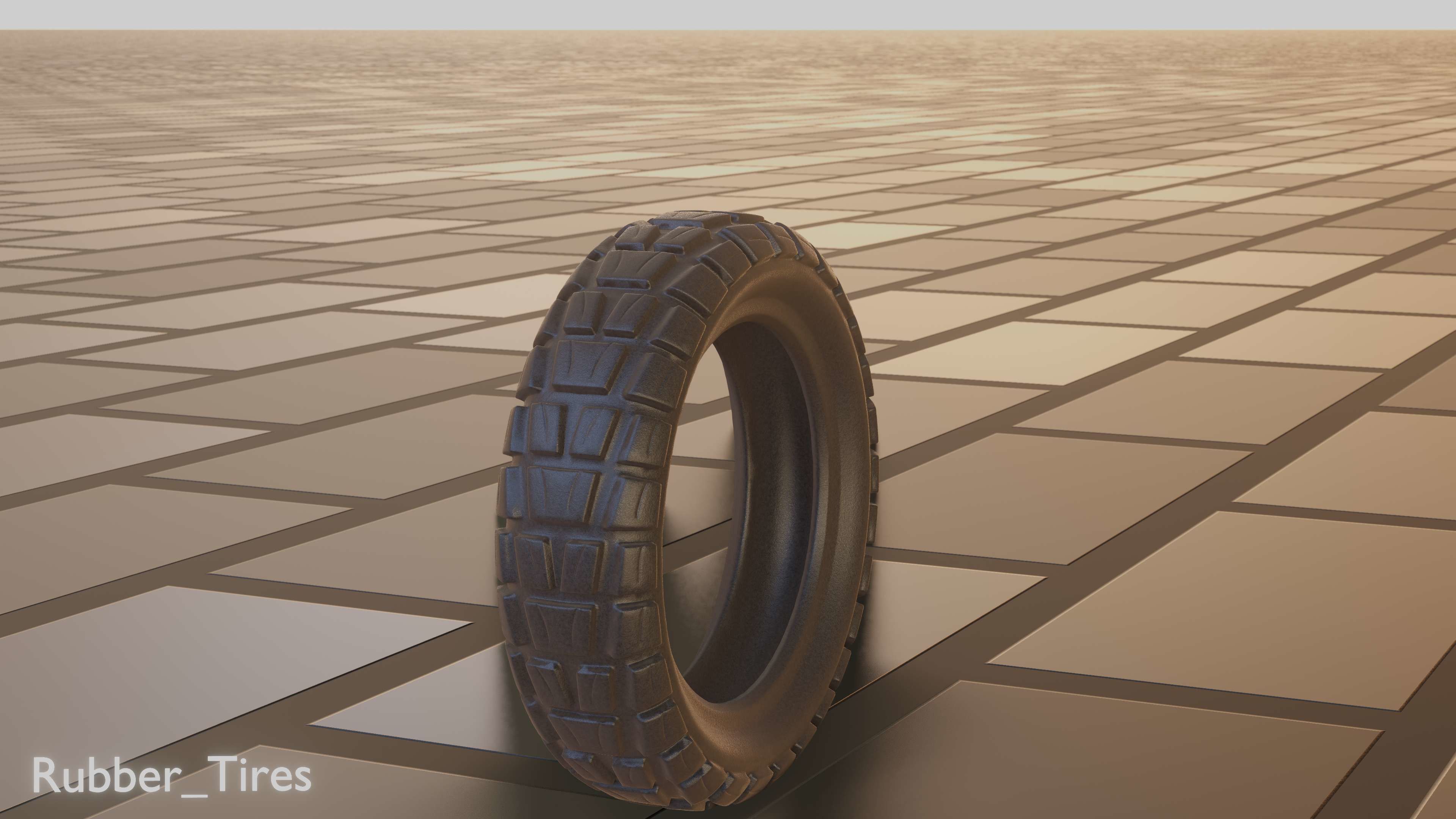 E-Scooter Rubber Tire with Procedural PBR Material Setup 3D model_68
