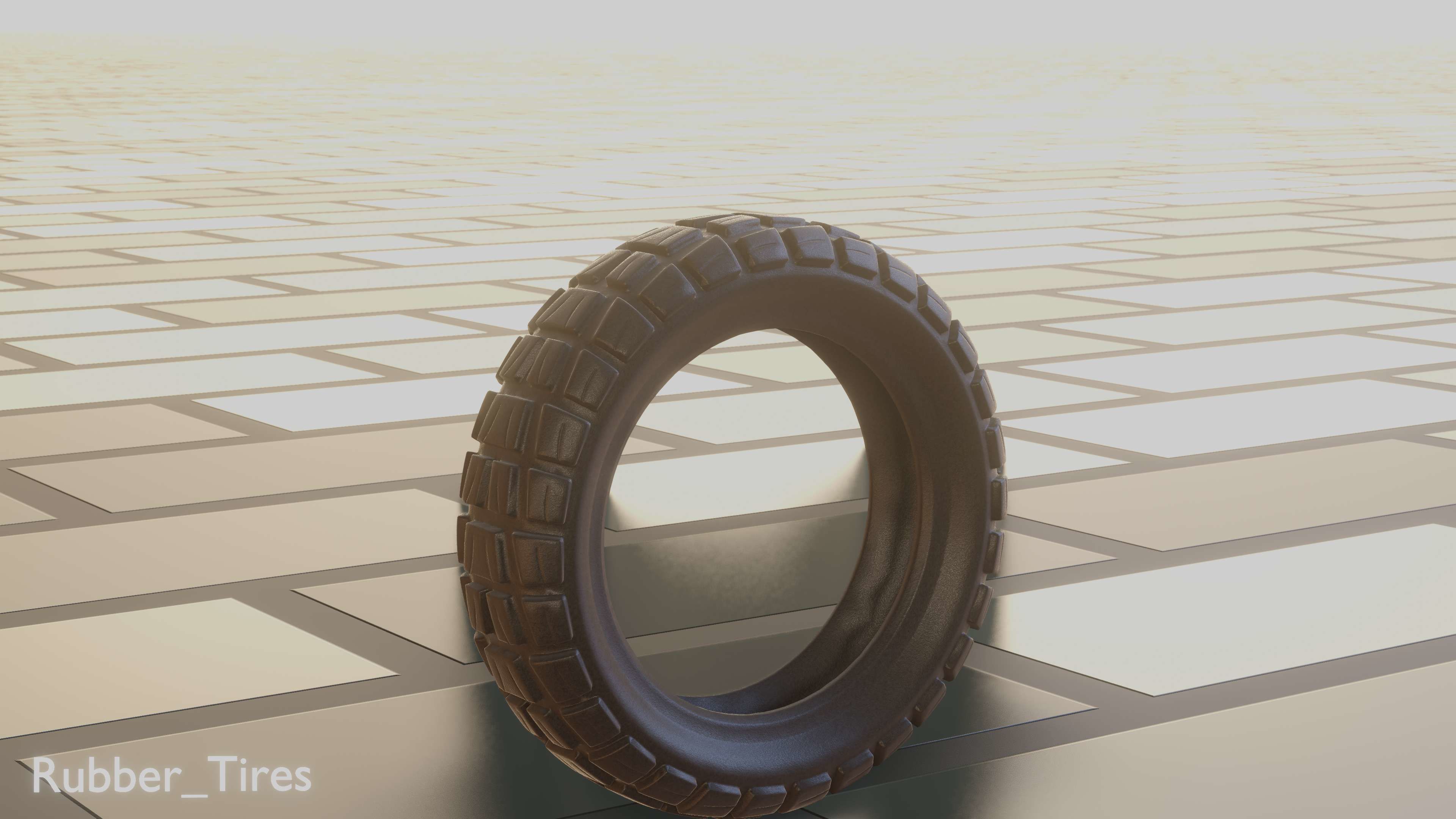 E-Scooter Rubber Tire with Procedural PBR Material Setup 3D model_18