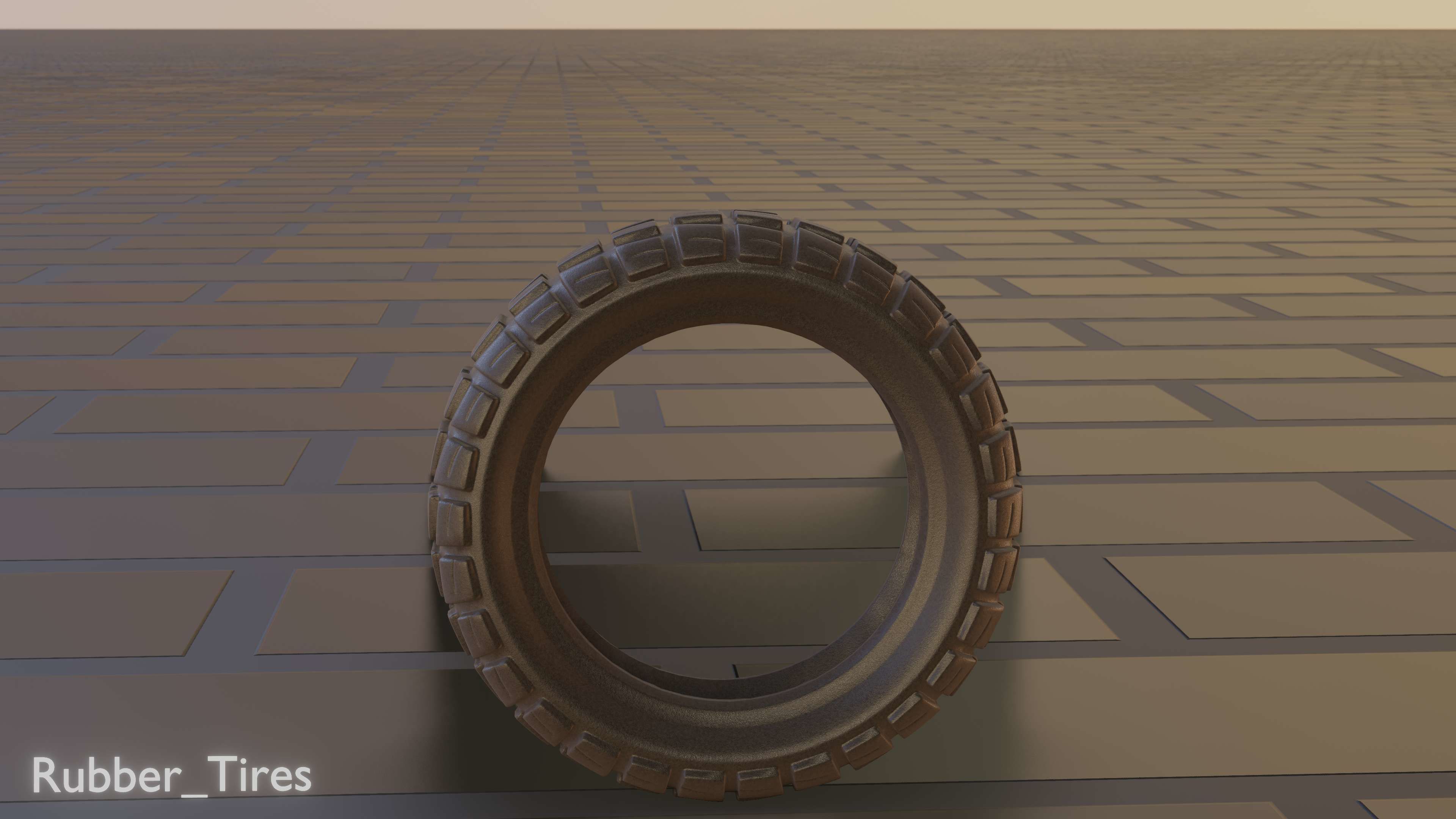 E-Scooter Rubber Tire with Procedural PBR Material Setup 3D model_48