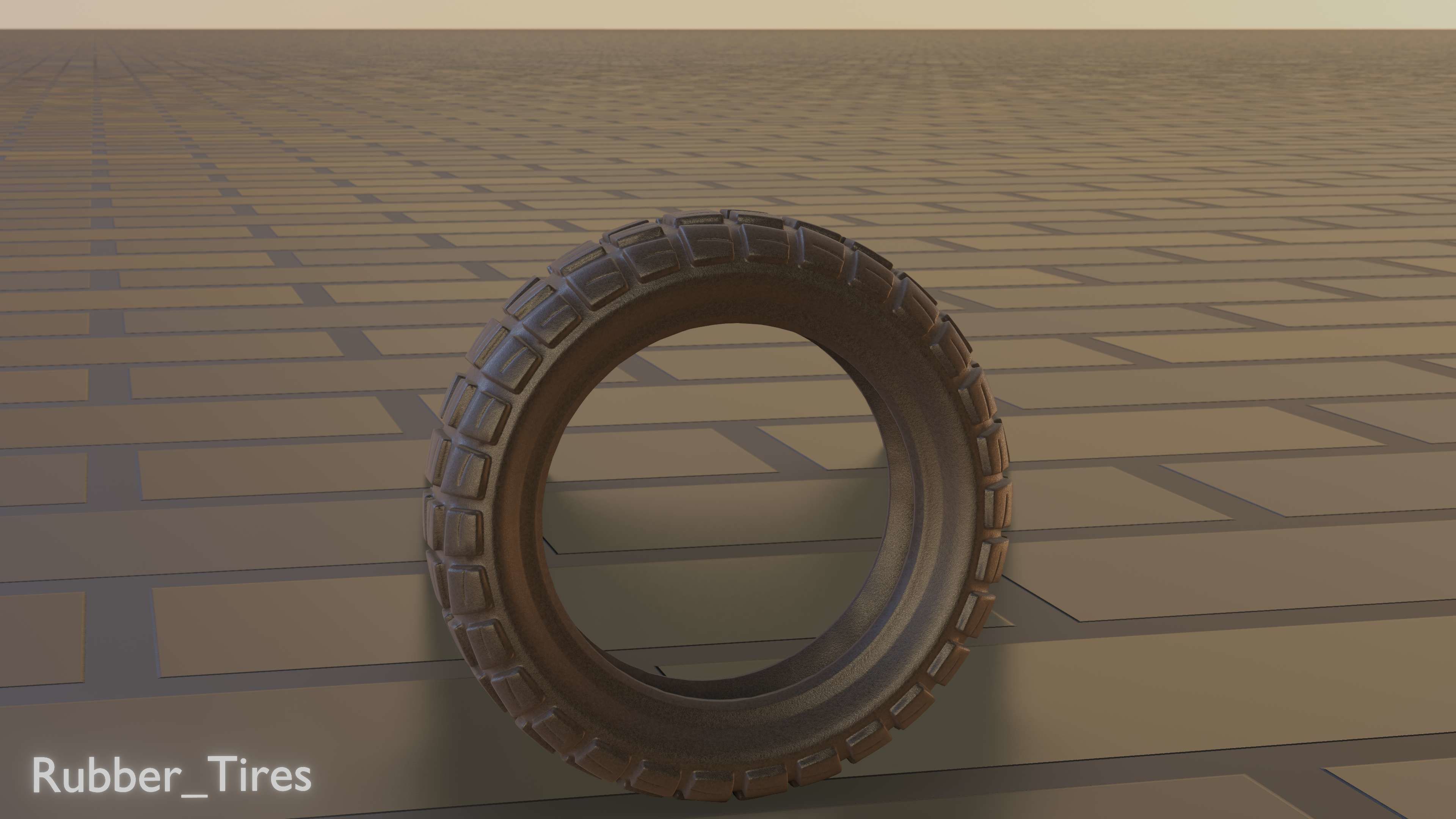 E-Scooter Rubber Tire with Procedural PBR Material Setup 3D model_44