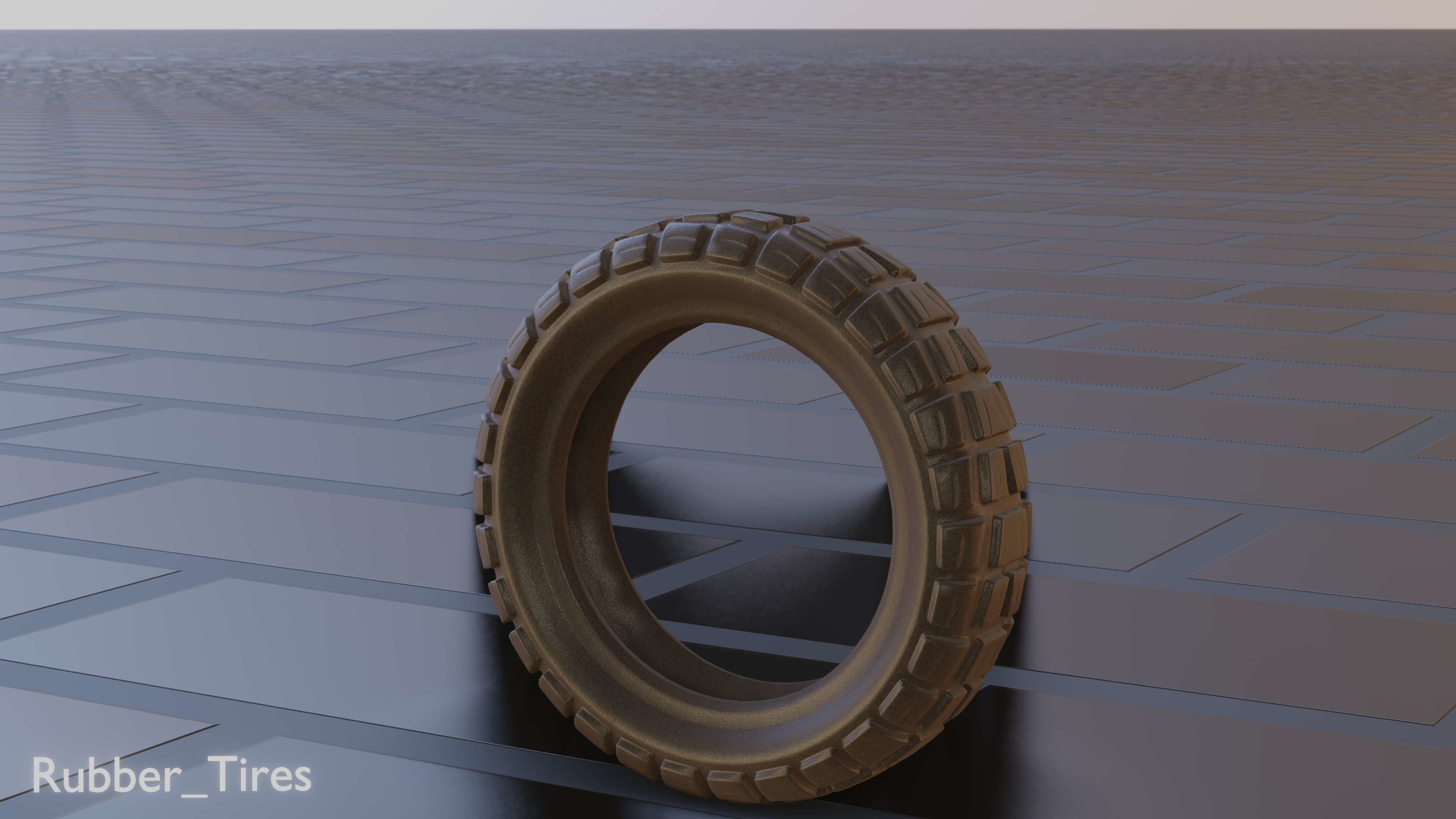 E-Scooter Rubber Tire with Procedural PBR Material Setup 3D model_52