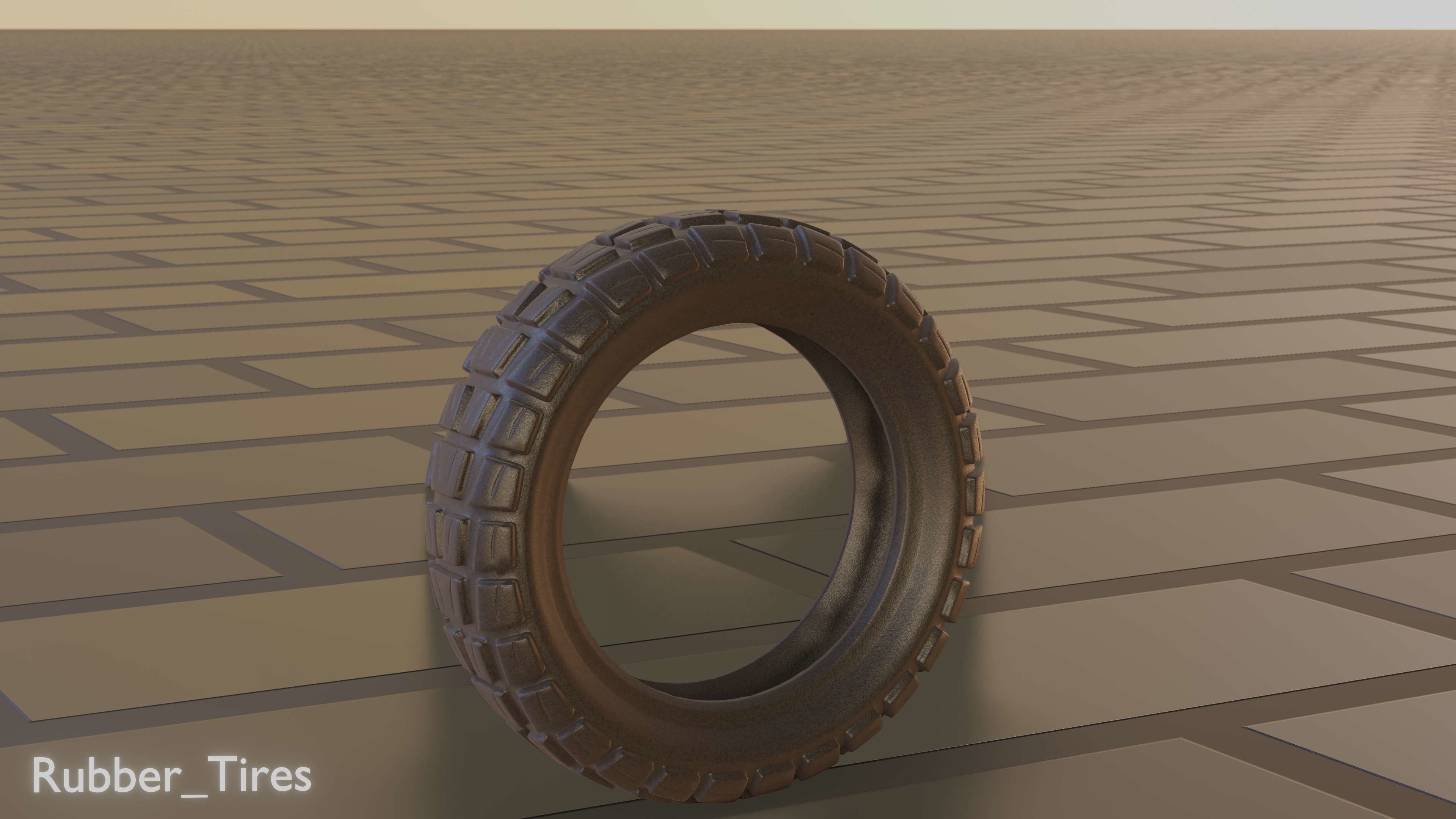 E-Scooter Rubber Tire with Procedural PBR Material Setup 3D model_74