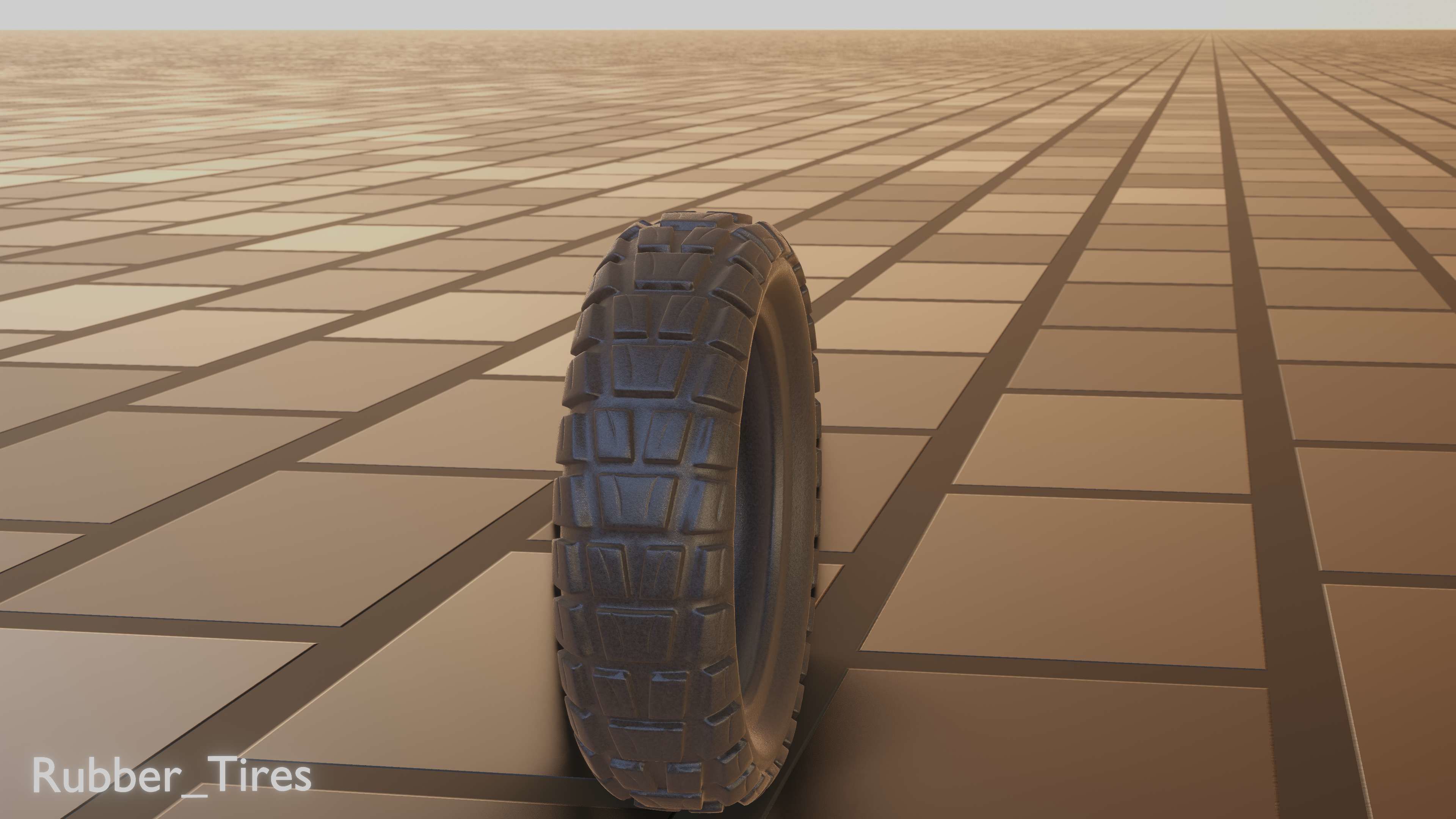 E-Scooter Rubber Tire with Procedural PBR Material Setup 3D model_43