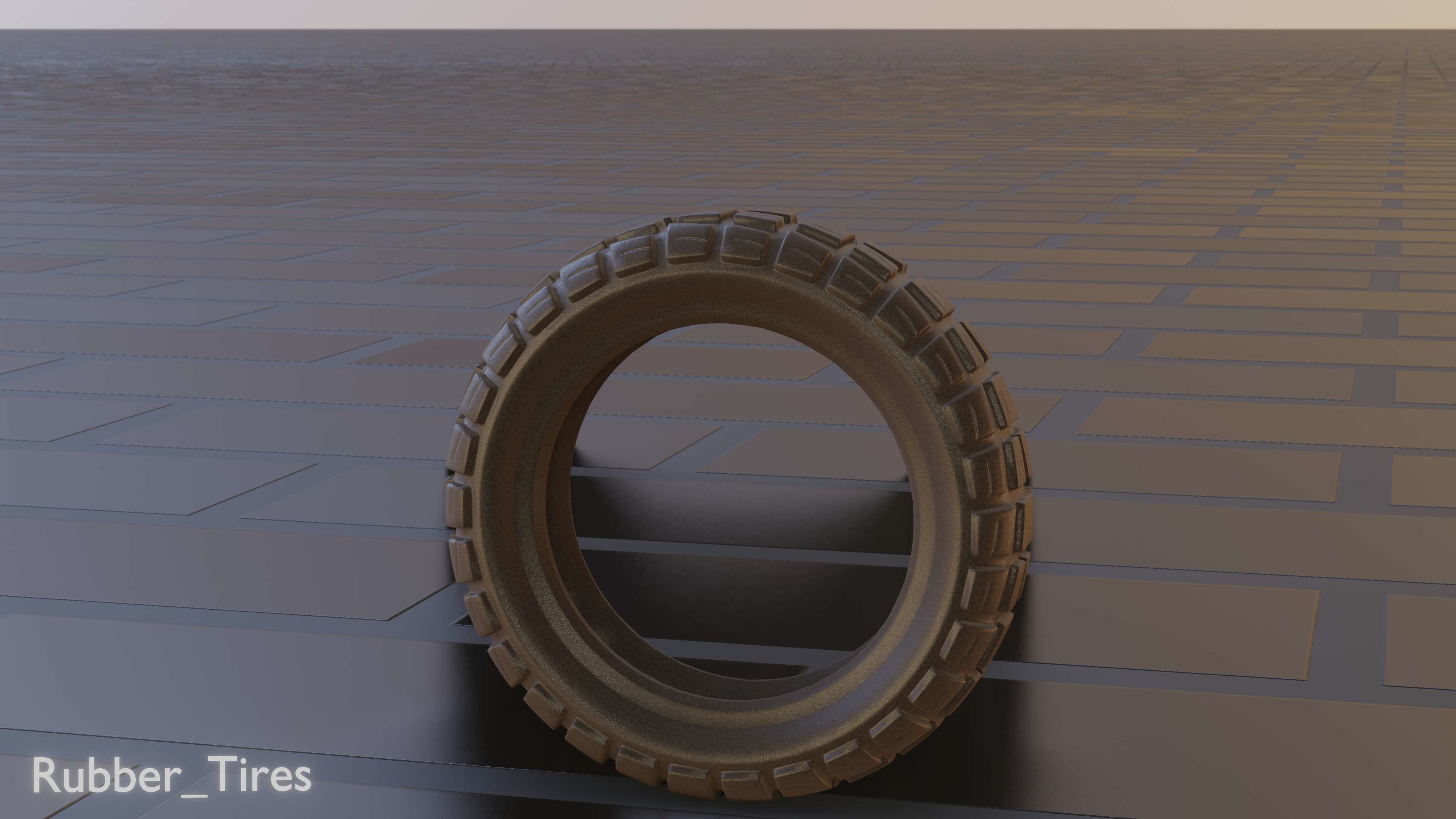 E-Scooter Rubber Tire with Procedural PBR Material Setup 3D model_50
