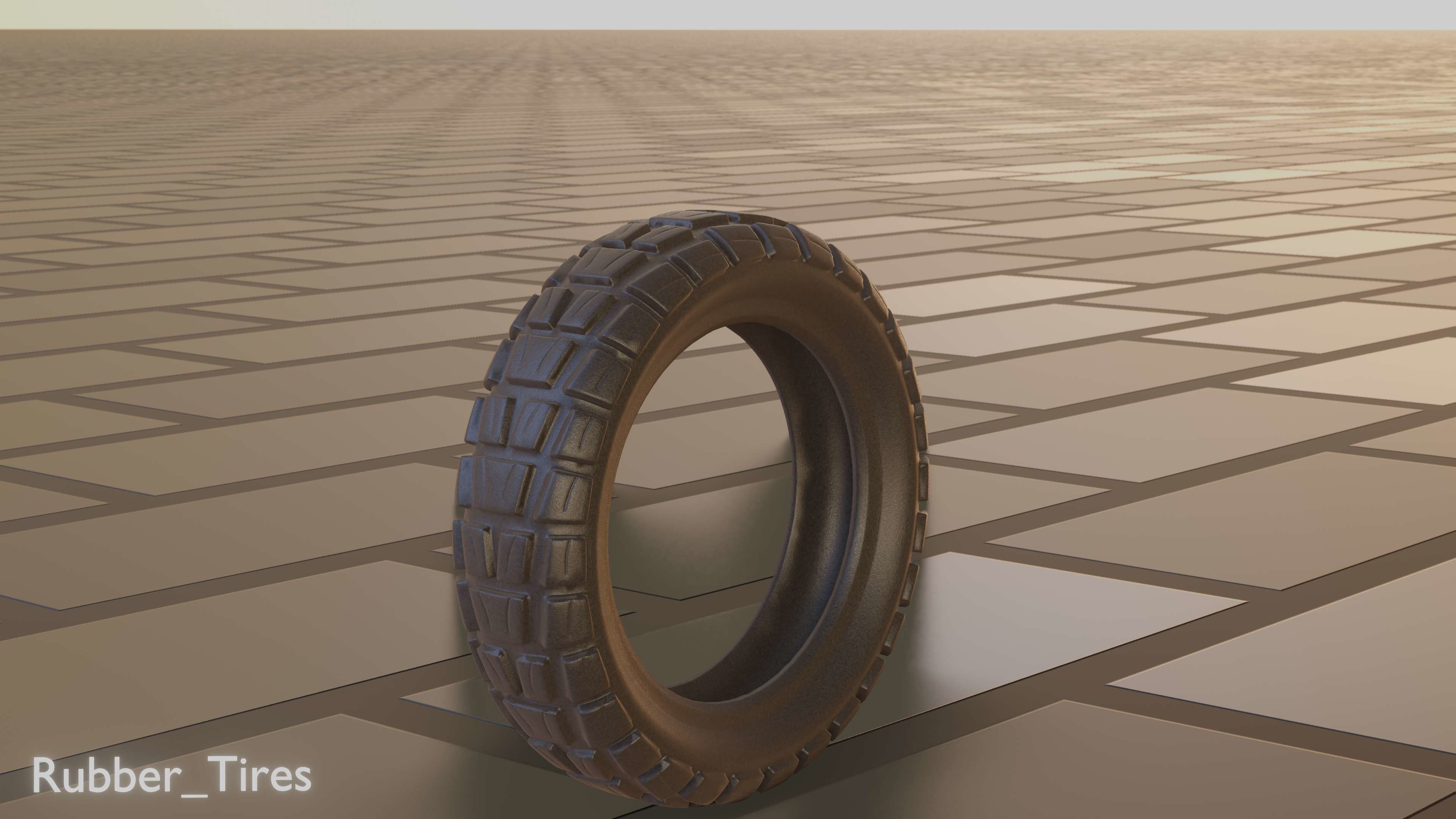 E-Scooter Rubber Tire with Procedural PBR Material Setup 3D model_69