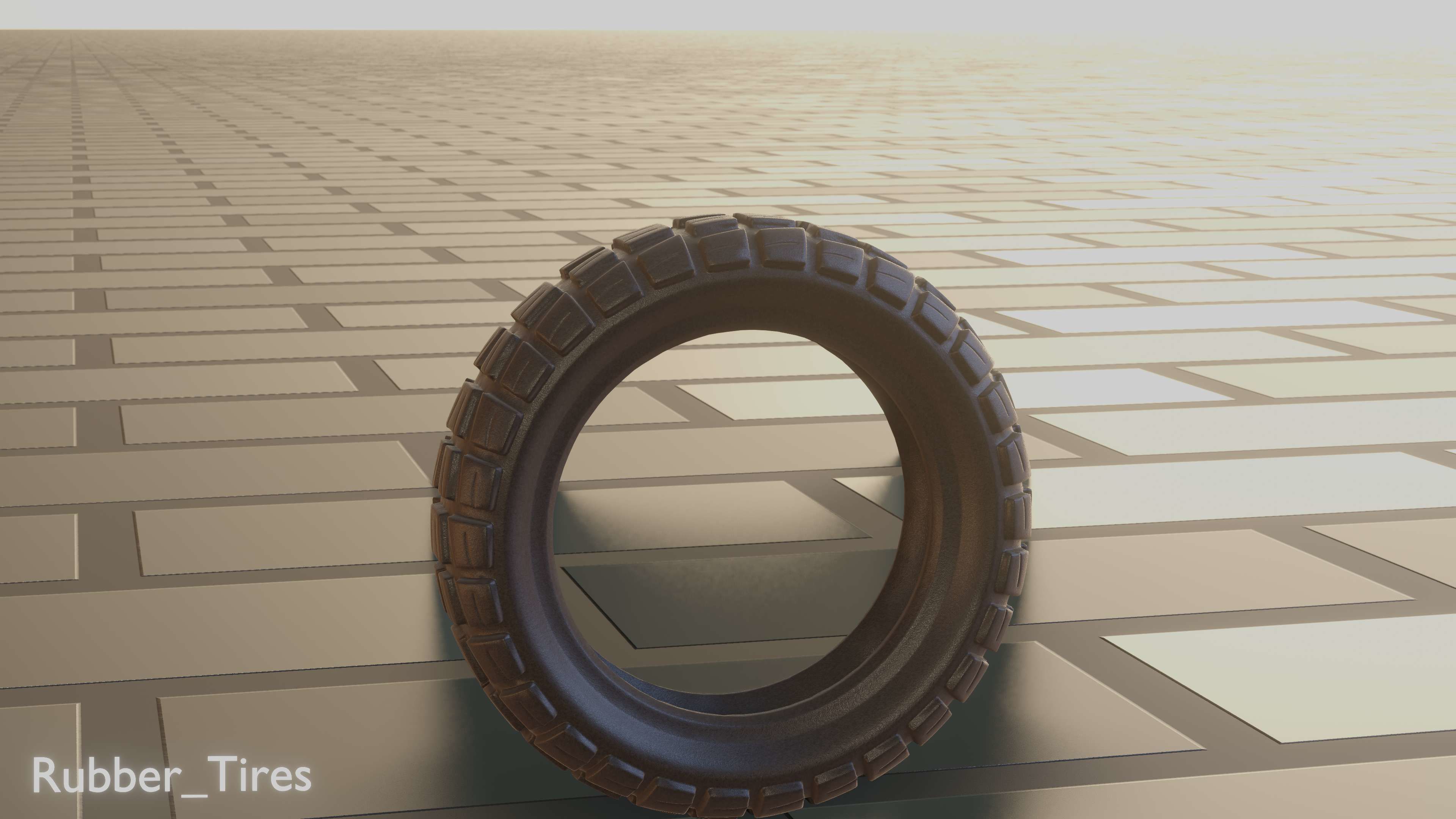 E-Scooter Rubber Tire with Procedural PBR Material Setup 3D model_62