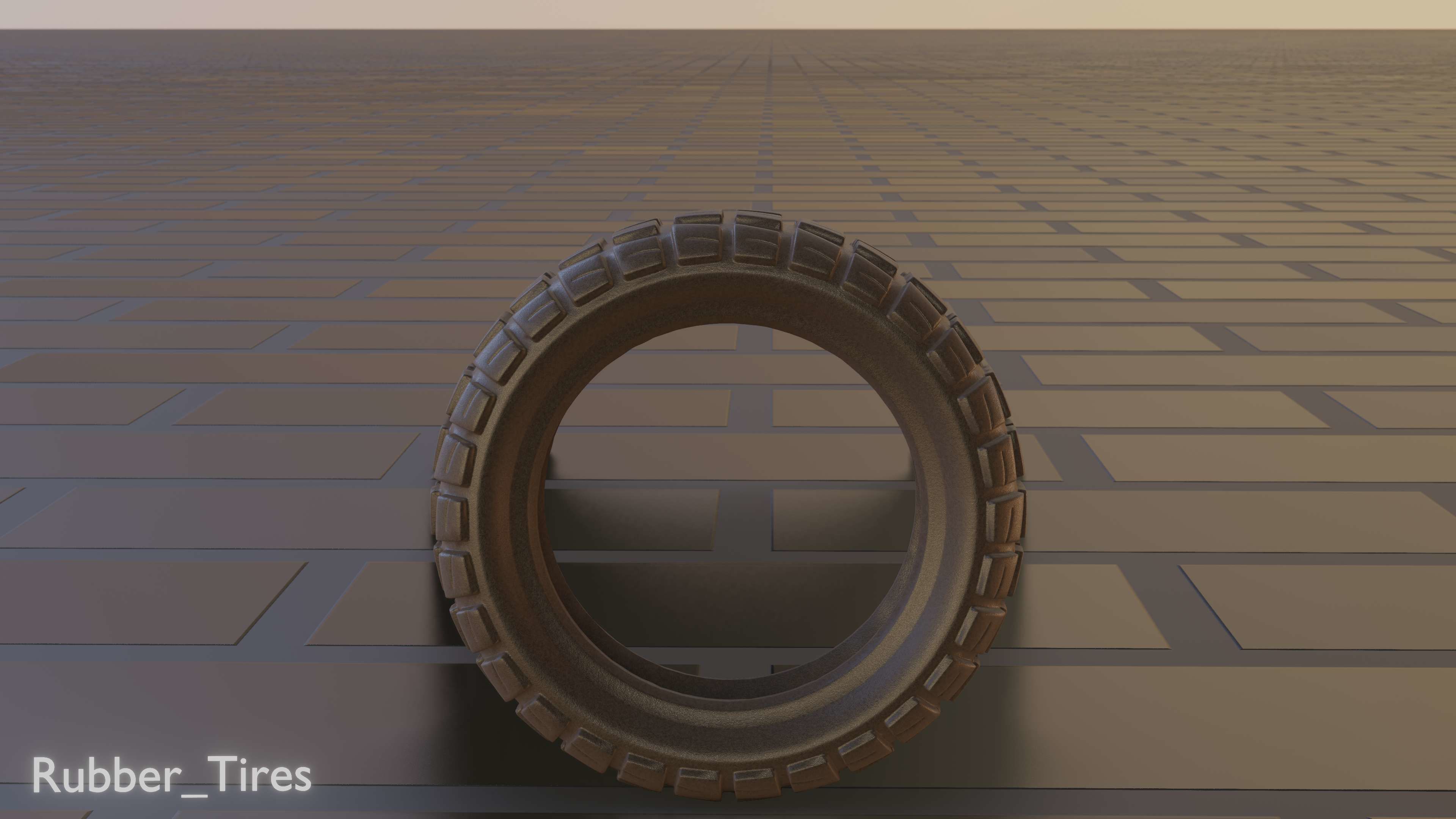 E-Scooter Rubber Tire with Procedural PBR Material Setup 3D model_46