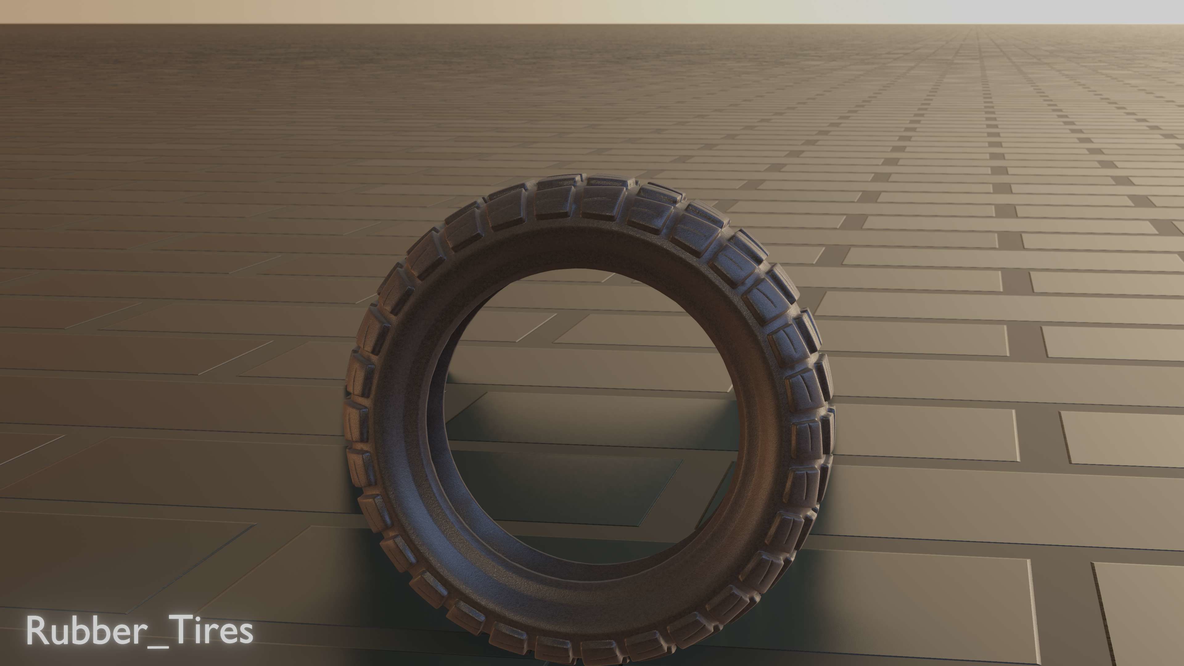 E-Scooter Rubber Tire with Procedural PBR Material Setup 3D model_16