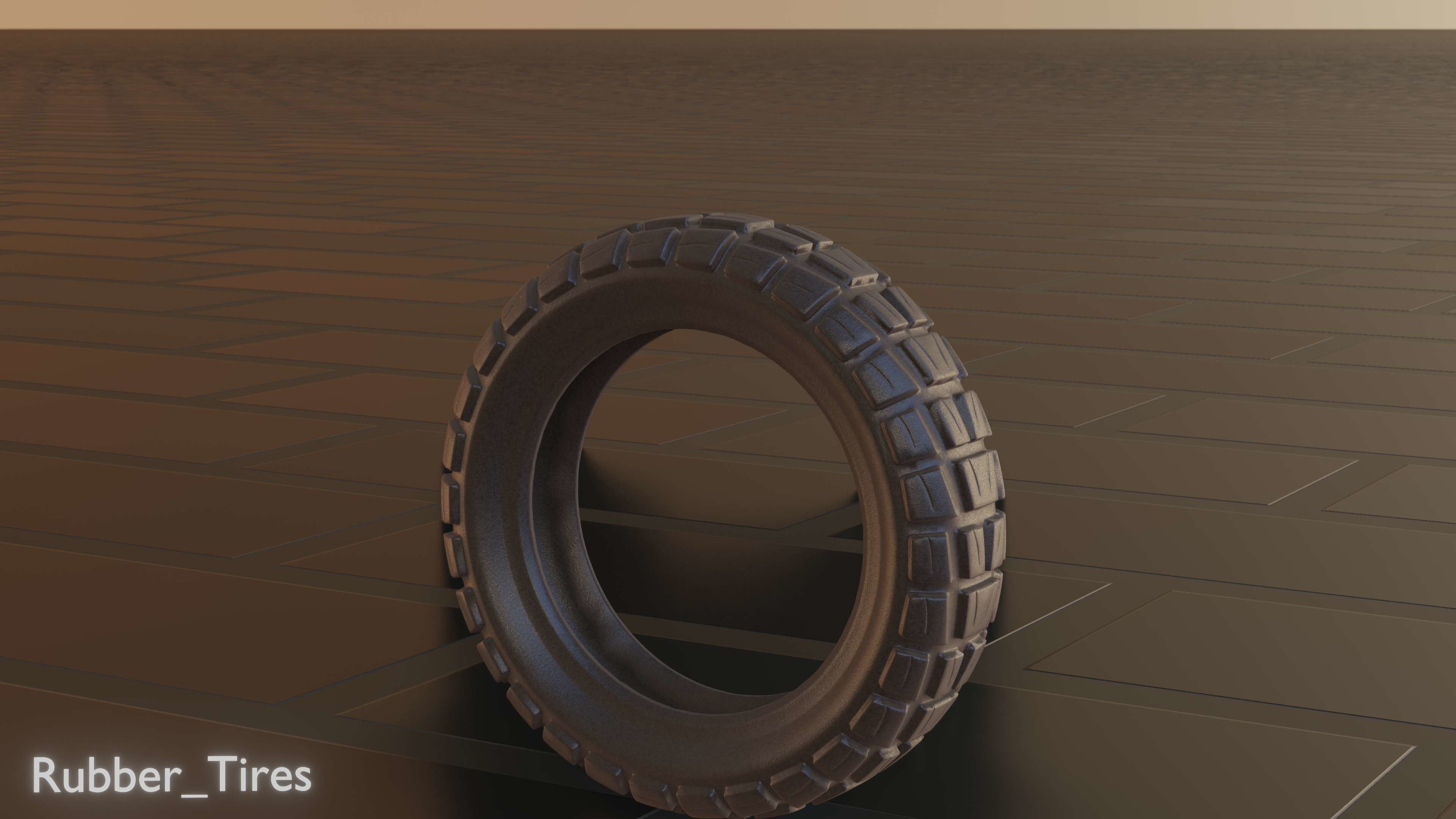E-Scooter Rubber Tire with Procedural PBR Material Setup 3D model_28