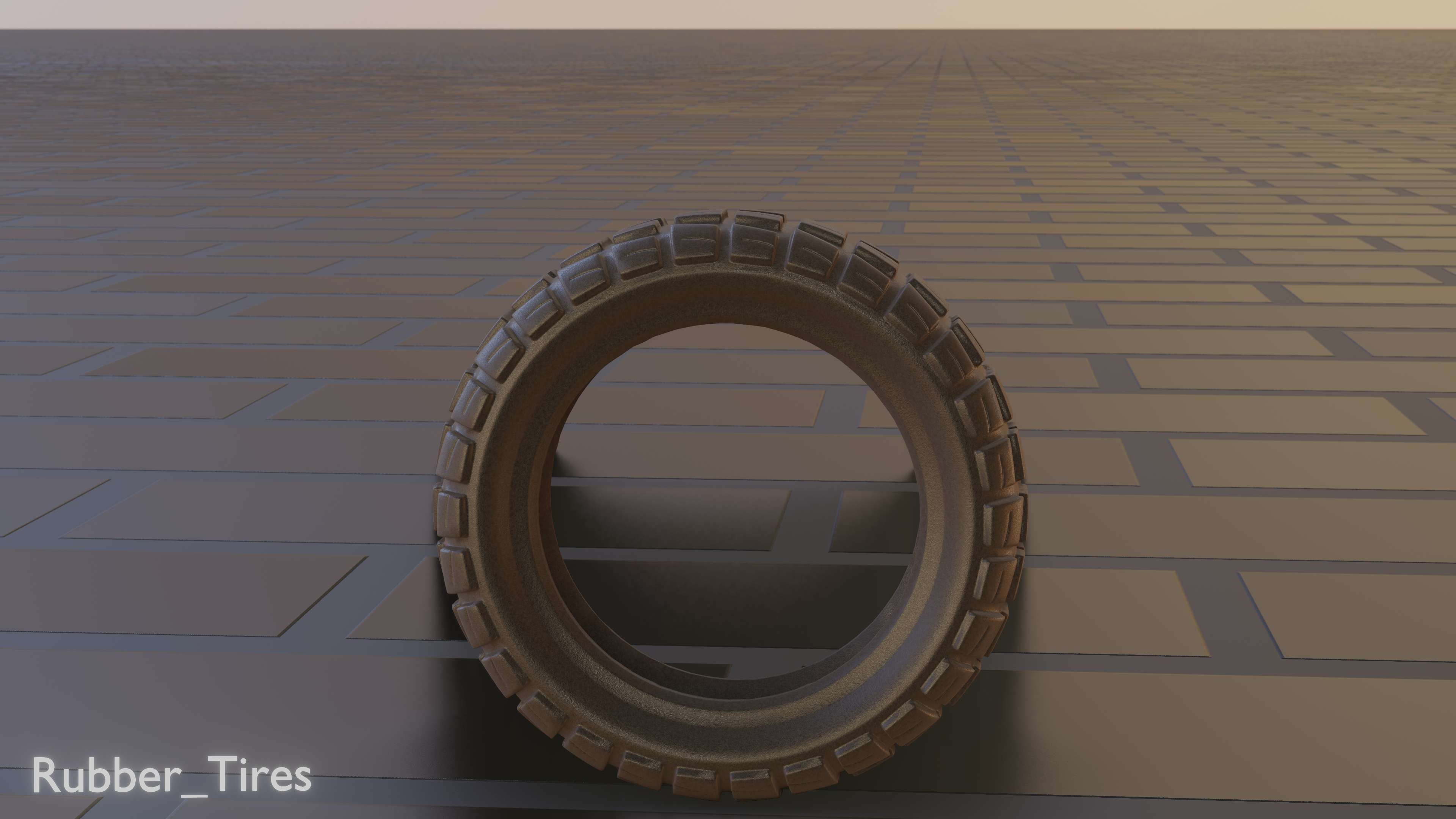 E-Scooter Rubber Tire with Procedural PBR Material Setup 3D model_71