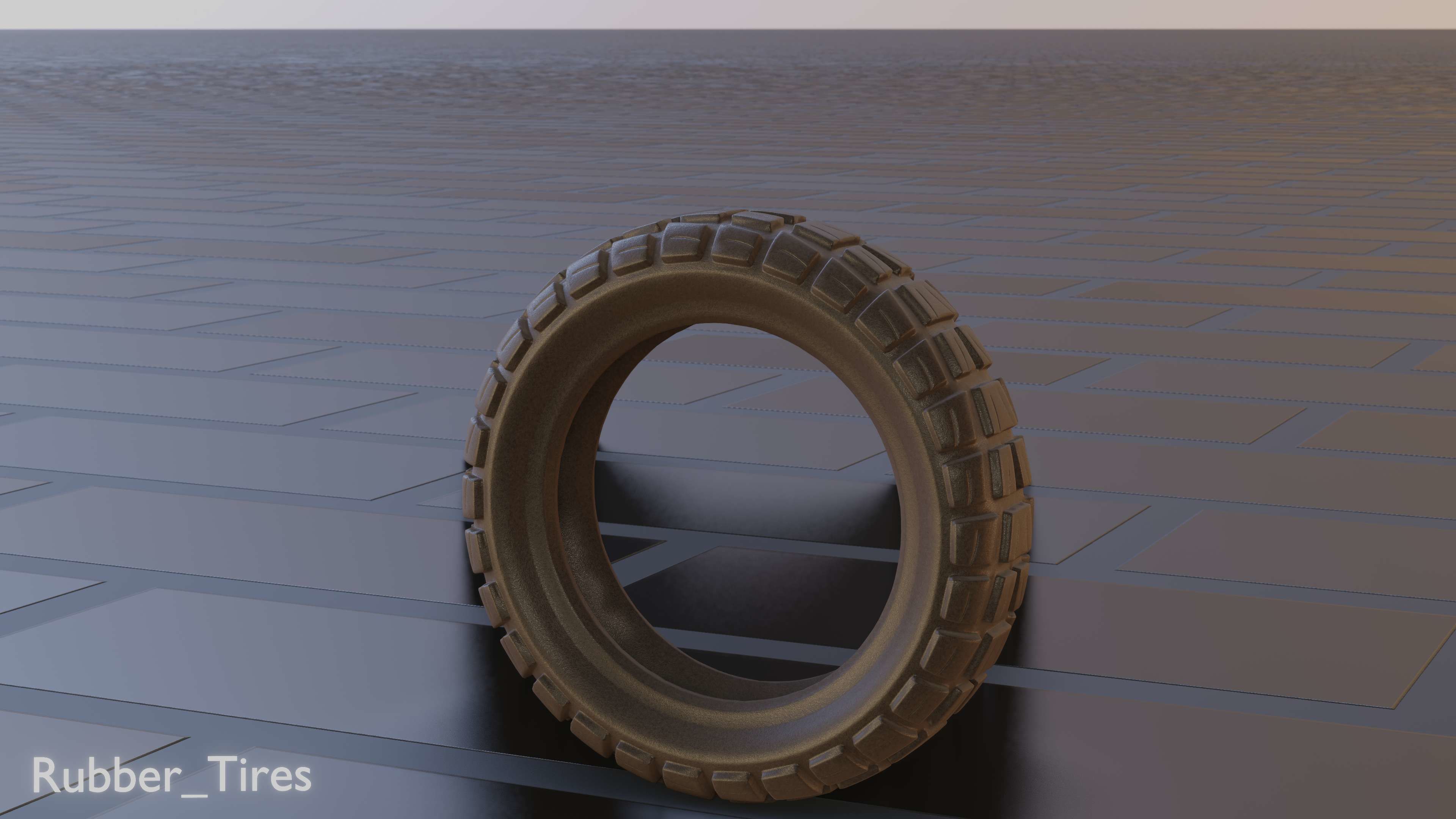 E-Scooter Rubber Tire with Procedural PBR Material Setup 3D model_51