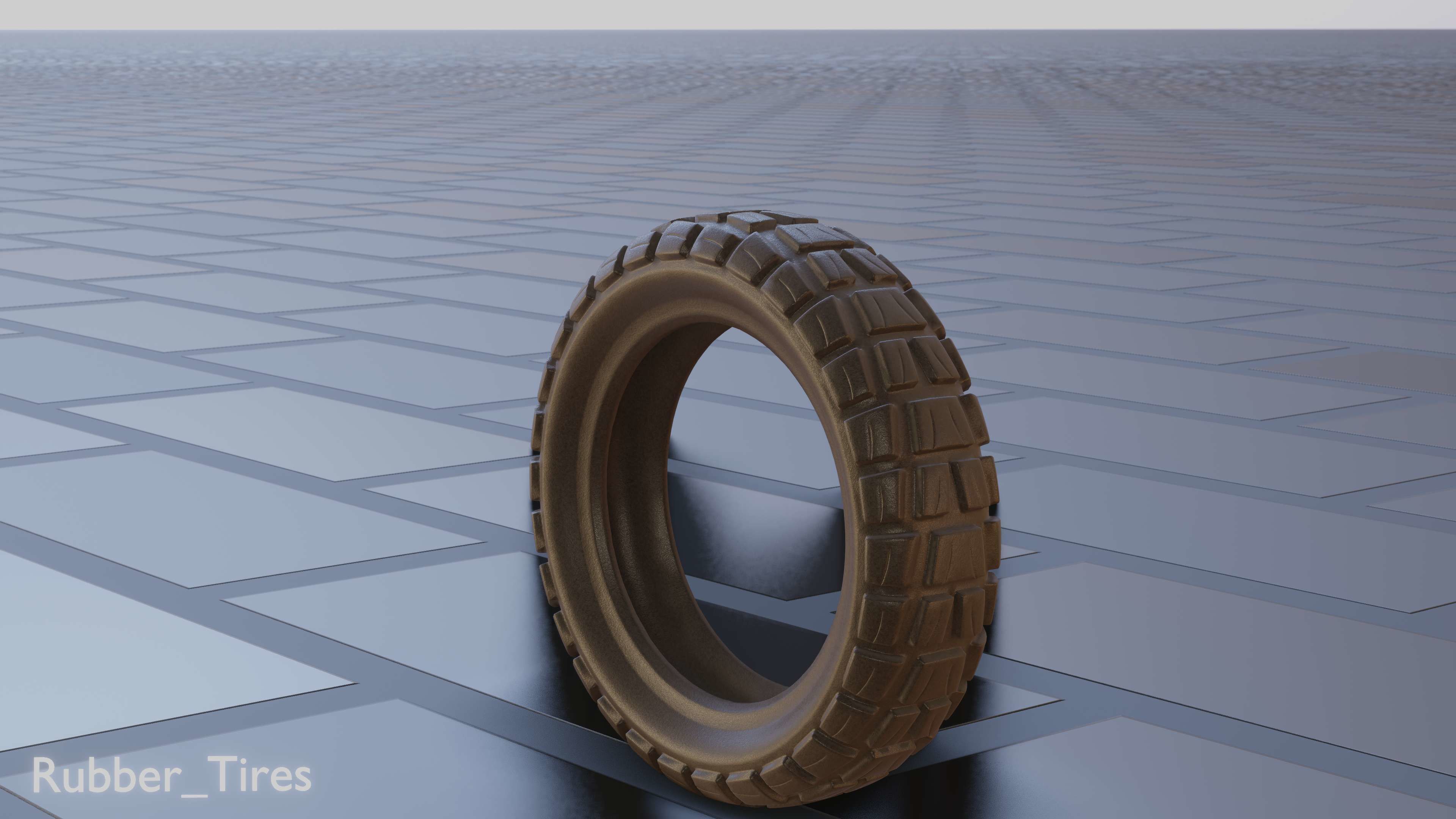 E-Scooter Rubber Tire with Procedural PBR Material Setup 3D model_53