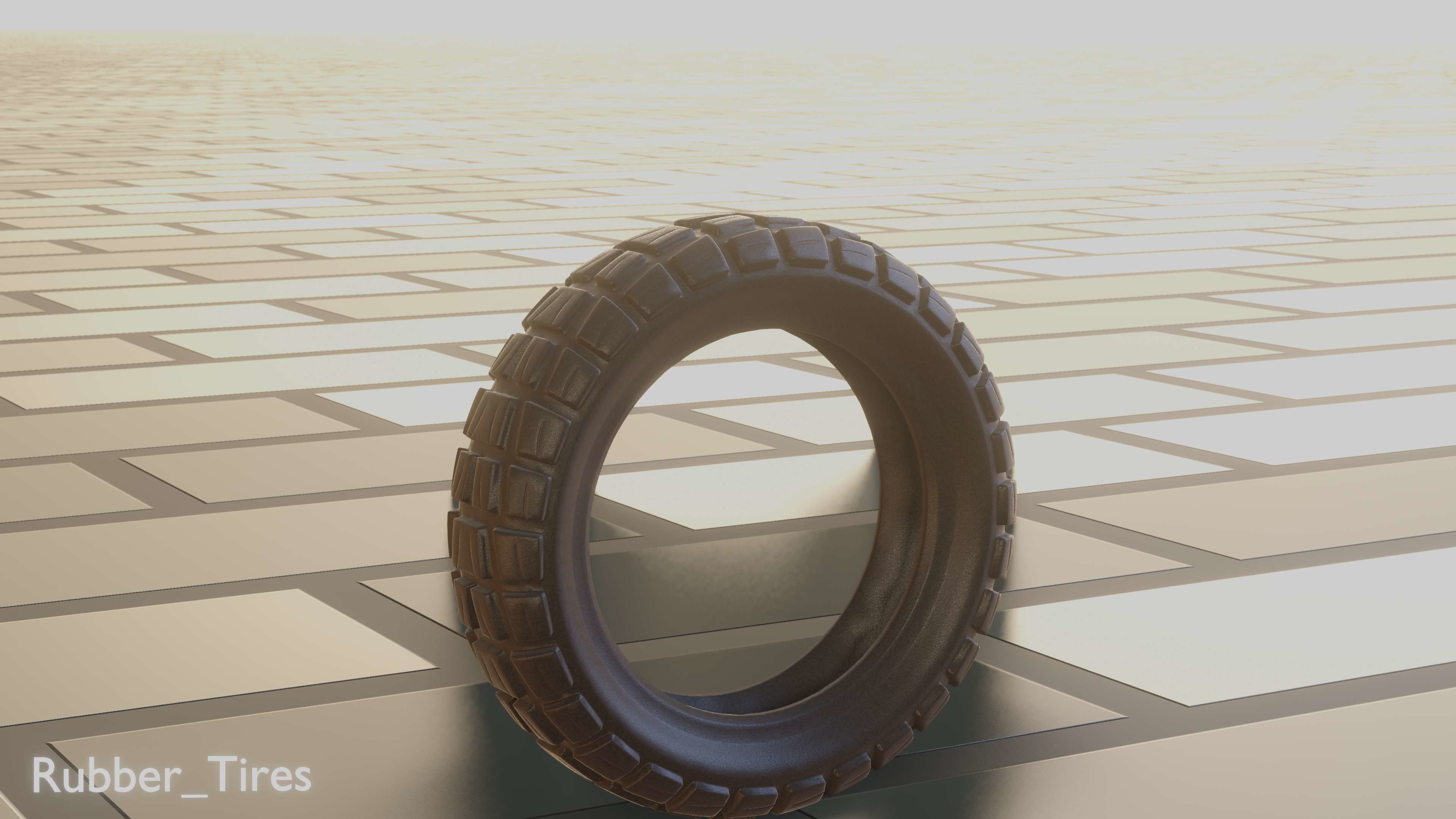 E-Scooter Rubber Tire with Procedural PBR Material Setup 3D model_21