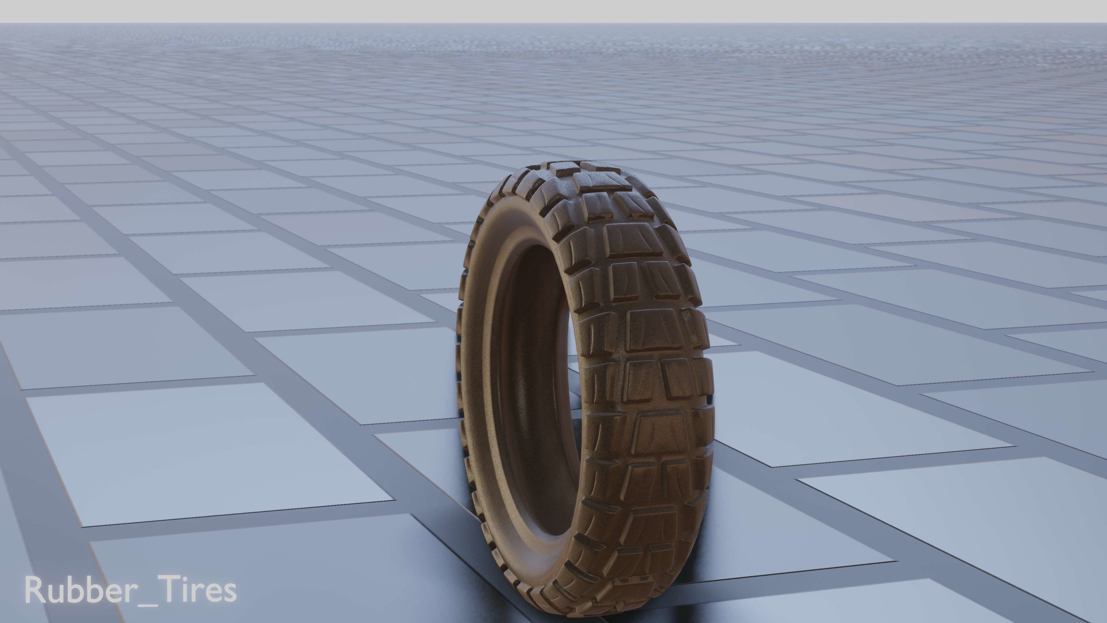 E-Scooter Rubber Tire with Procedural PBR Material Setup 3D model_58