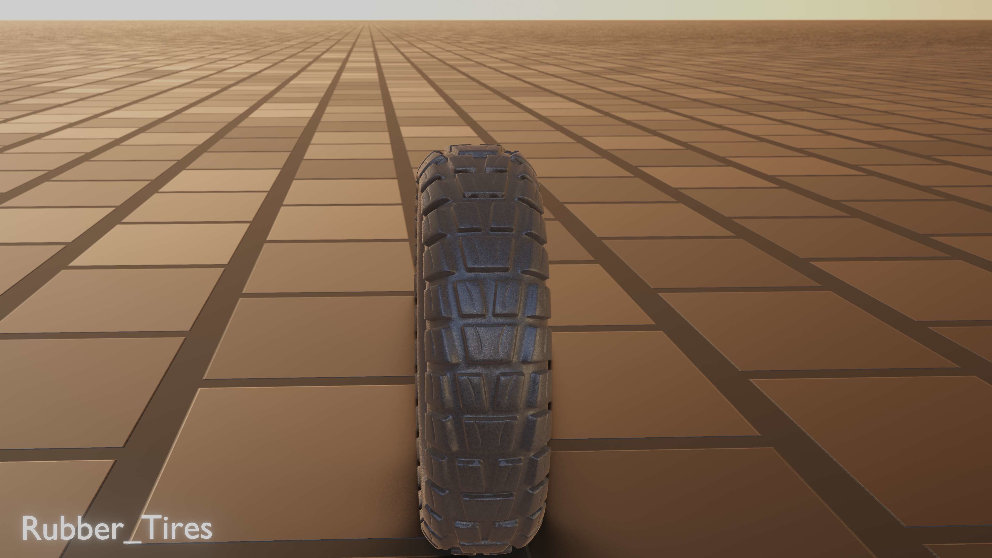 E-Scooter Rubber Tire with Procedural PBR Material Setup 3D model_35