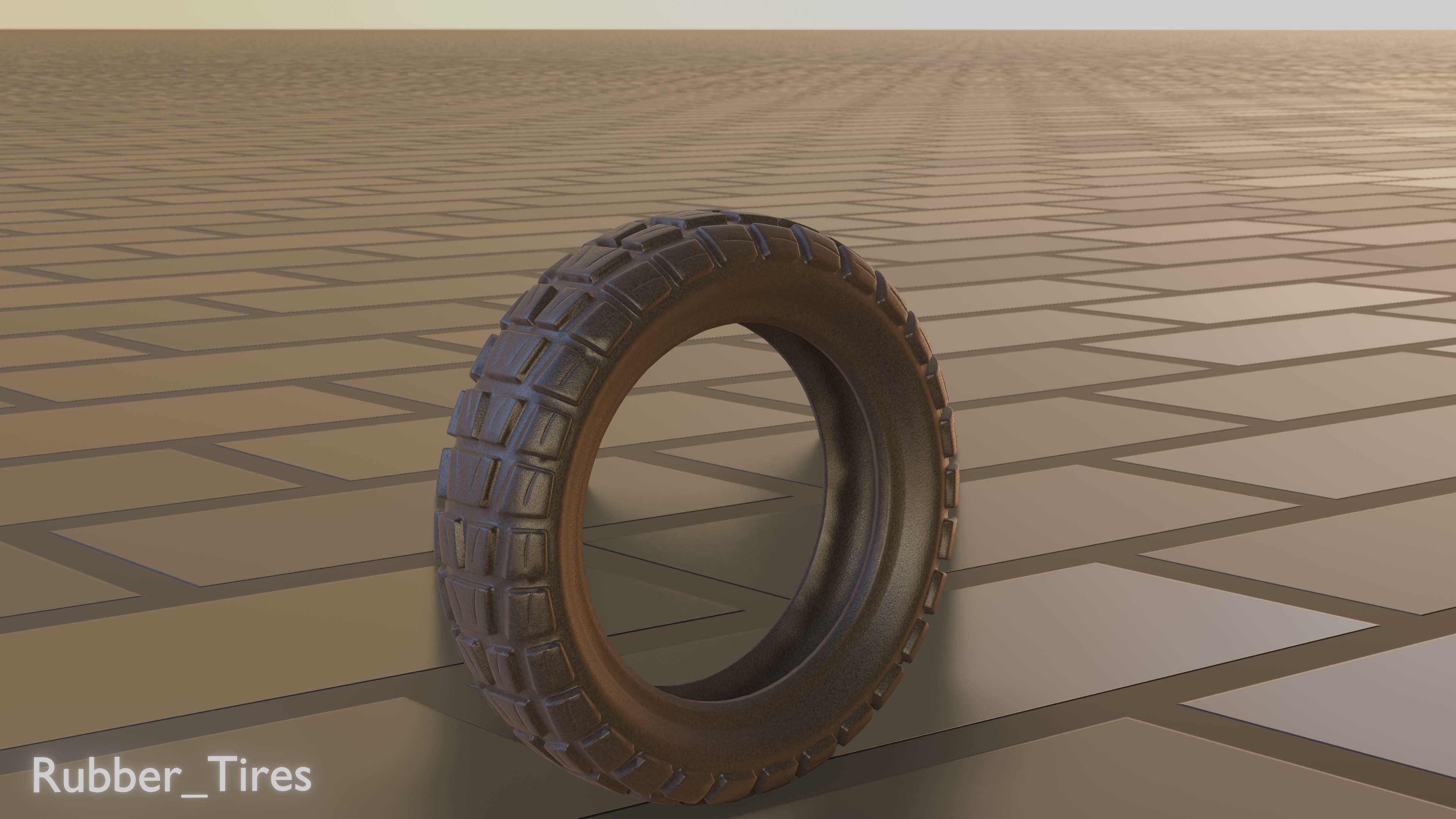 E-Scooter Rubber Tire with Procedural PBR Material Setup 3D model_72