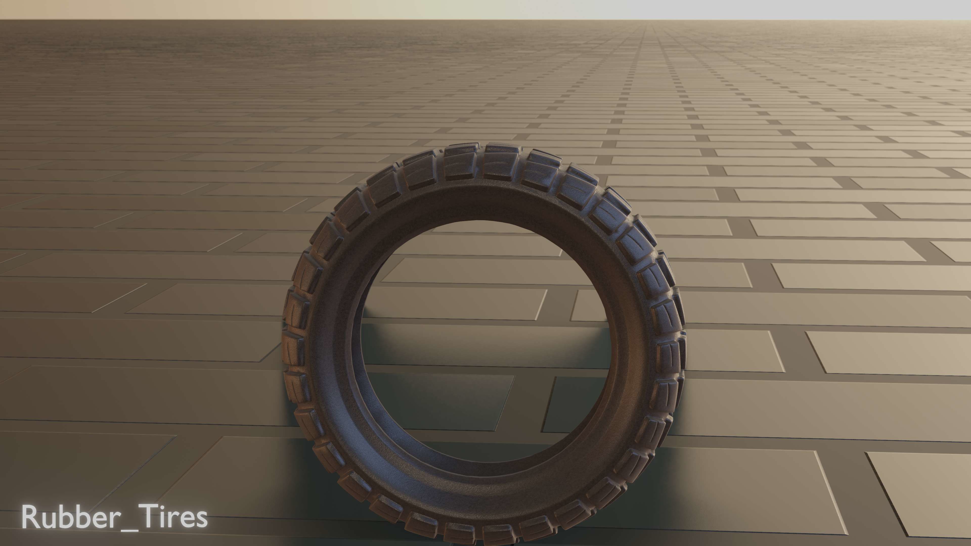 E-Scooter Rubber Tire with Procedural PBR Material Setup 3D model_26