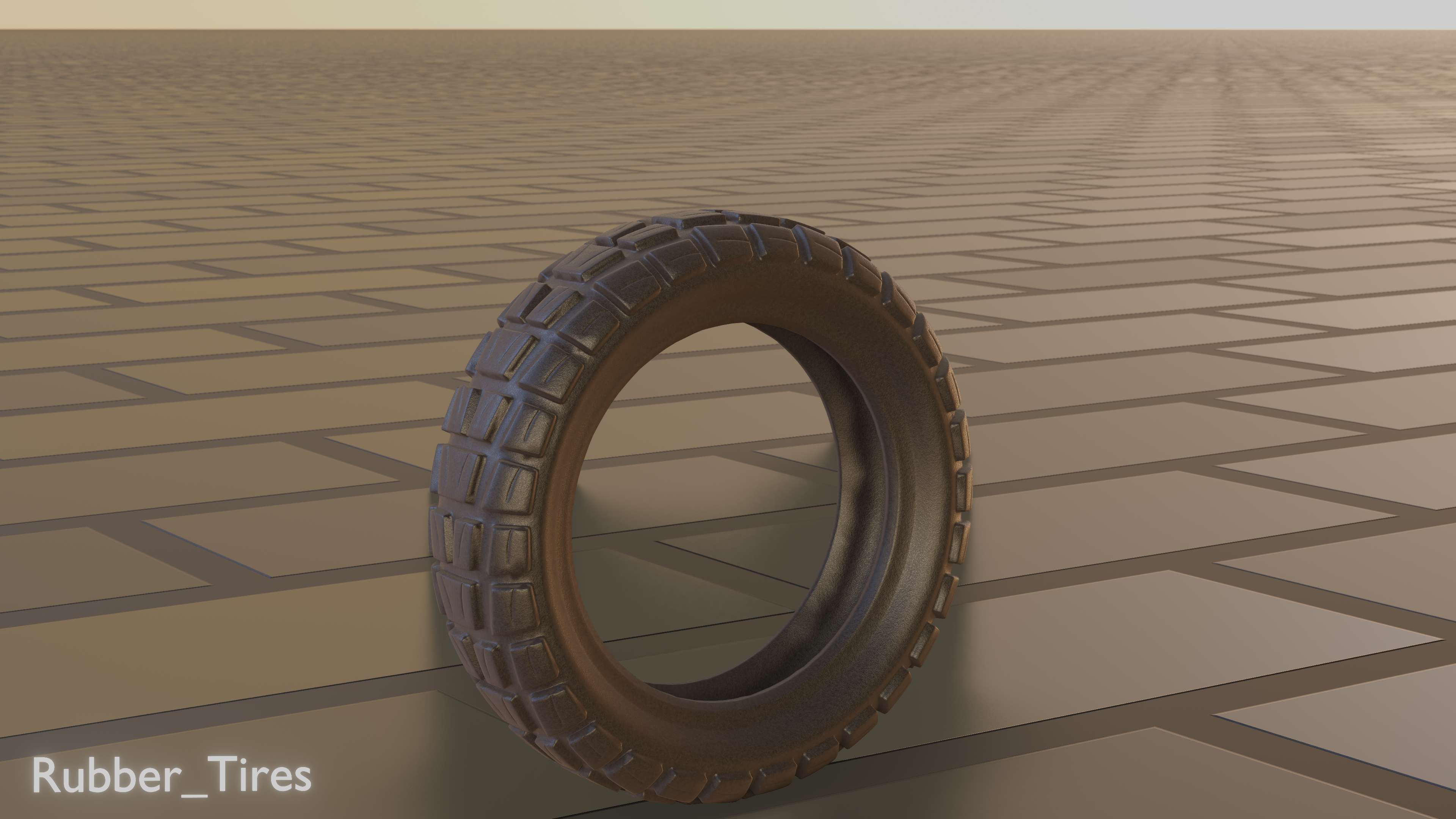 E-Scooter Rubber Tire with Procedural PBR Material Setup 3D model_76